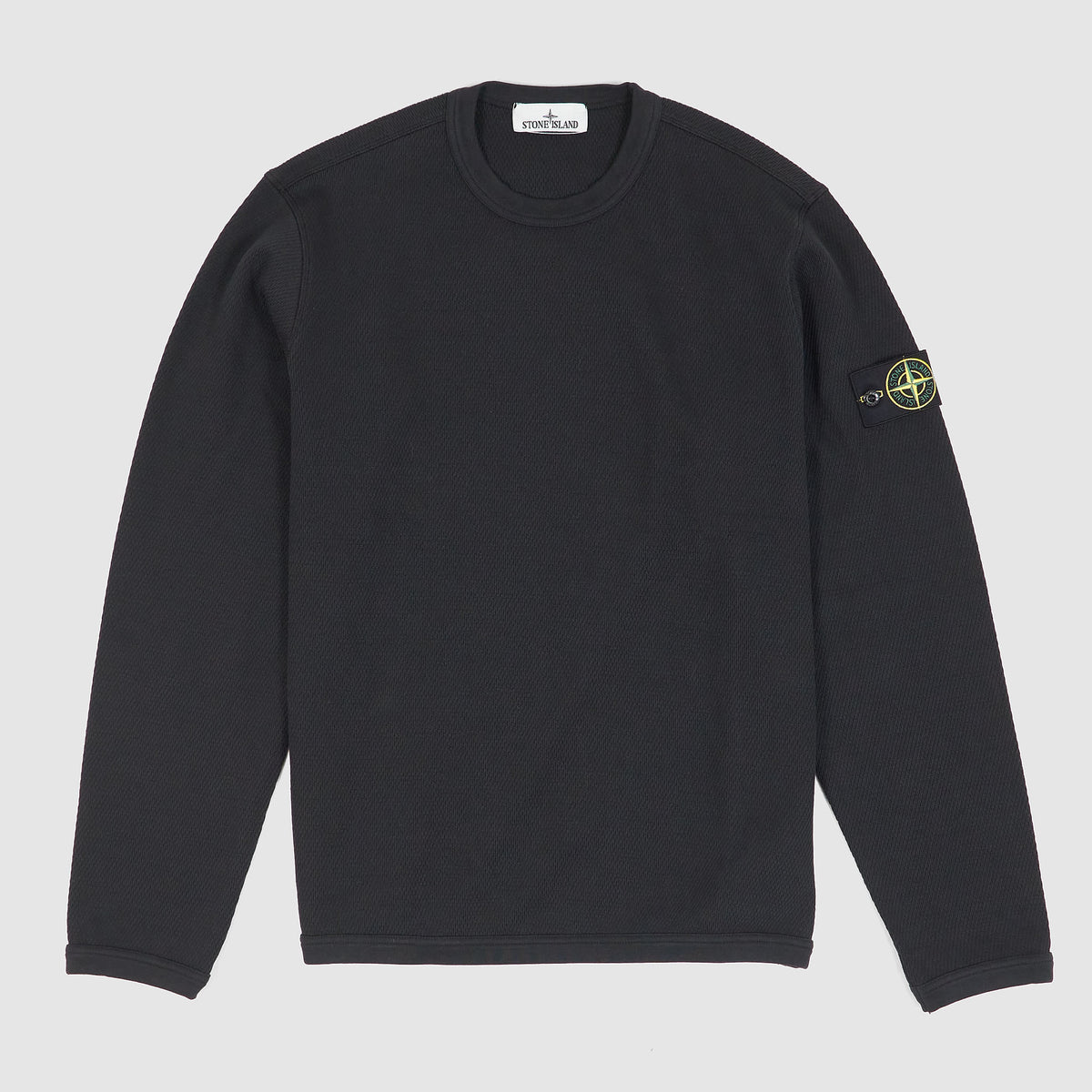 Stone Island Waffle Cotton Crew Neck Long Sleeve Shirt