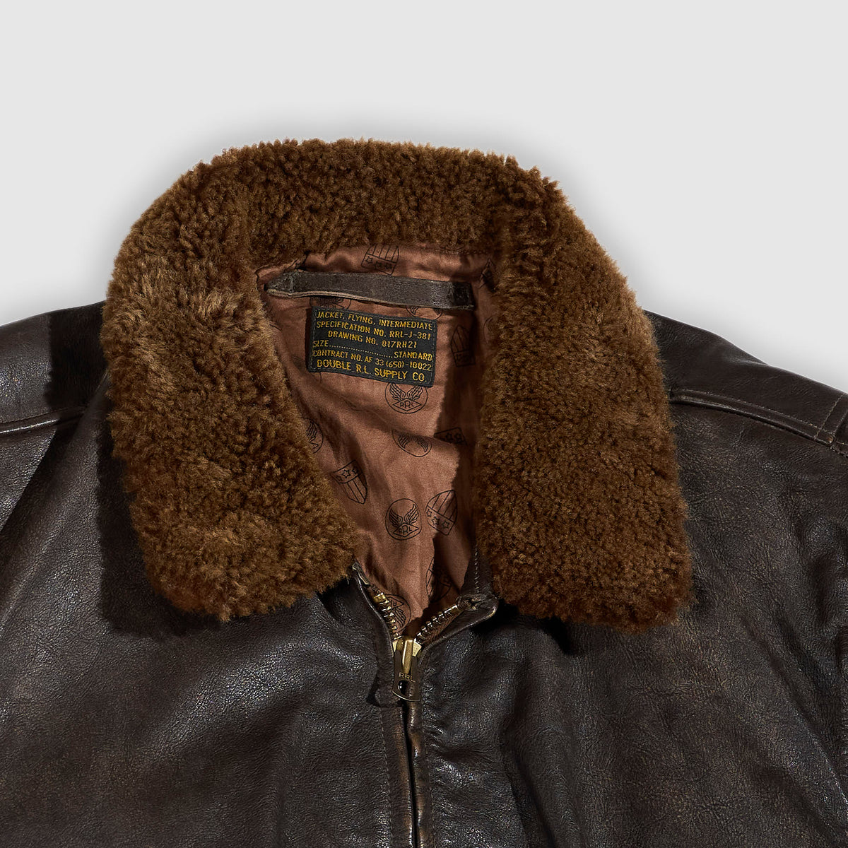 Double RL Leather Bomber Jacket