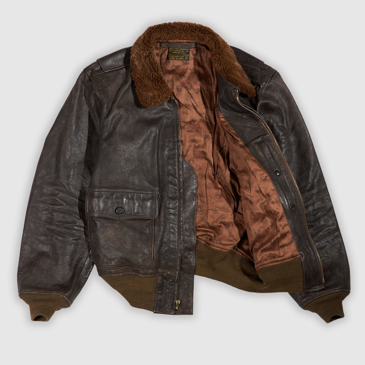Double RL Leather Bomber Jacket