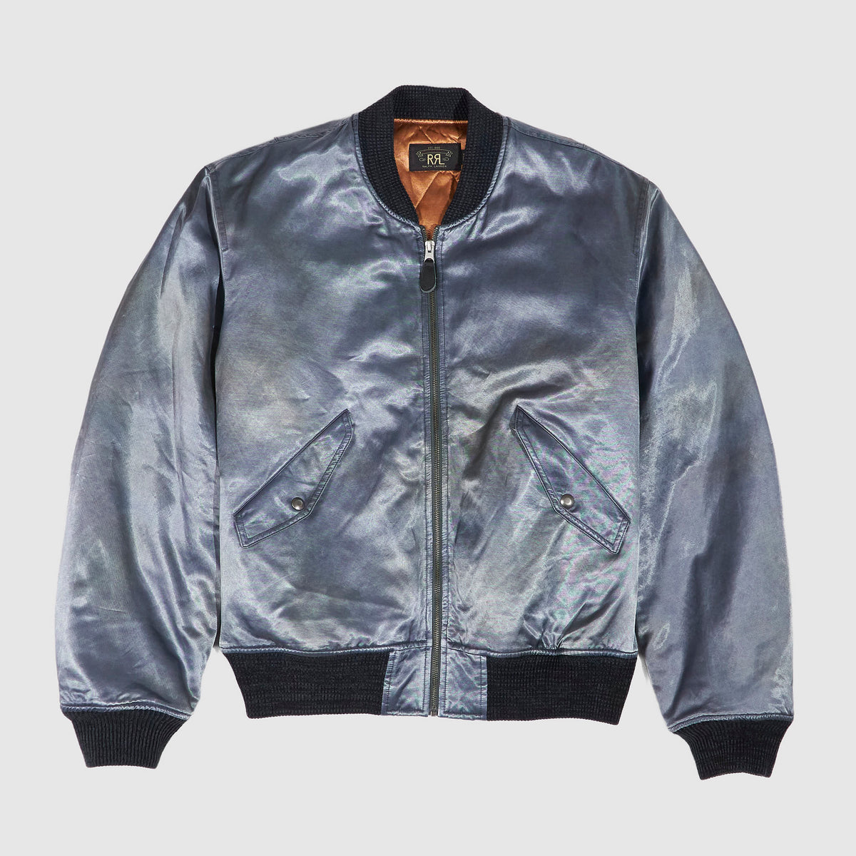 Double RL Embroidered Satin Pilot Jacket