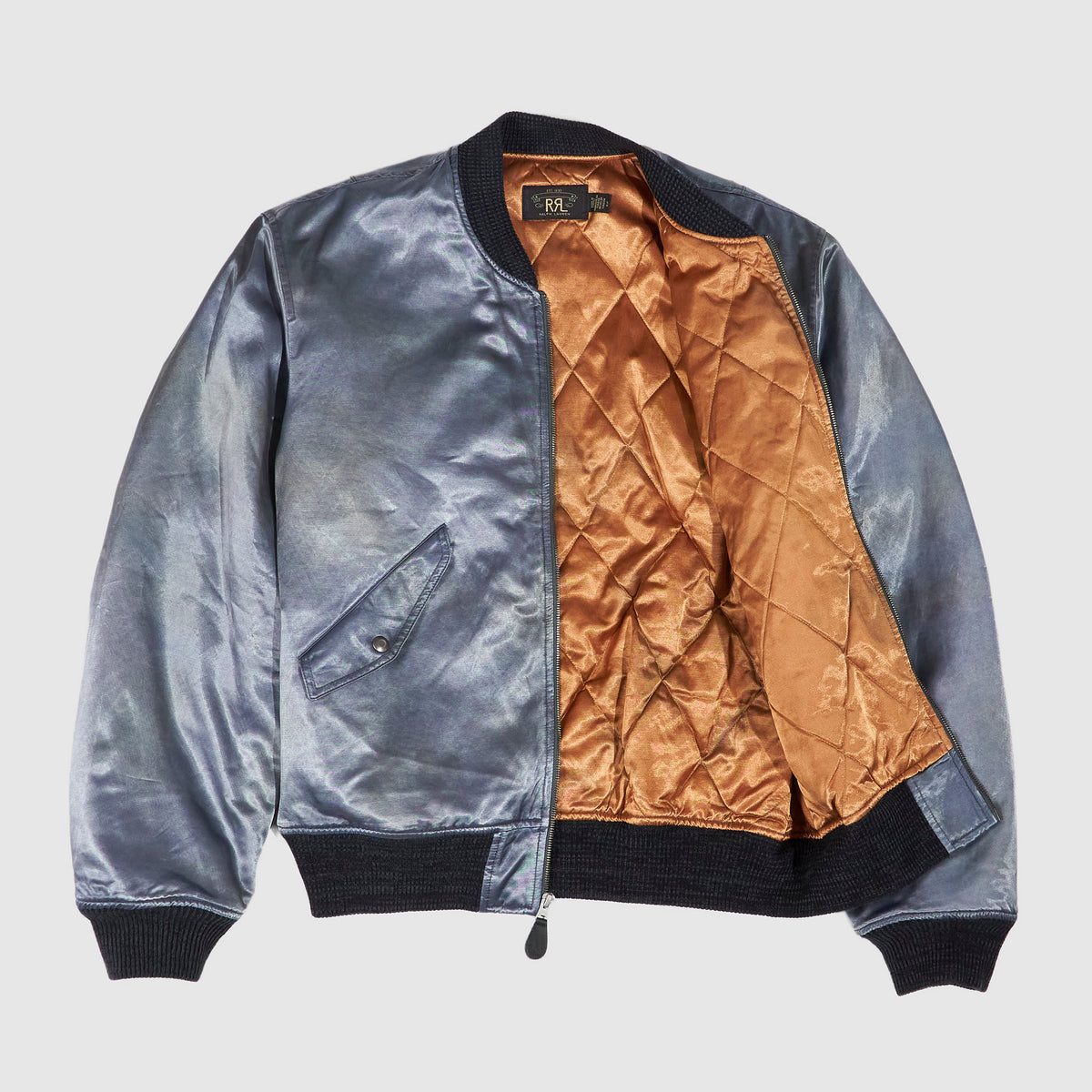 Double RL Embroidered Satin Pilot Jacket