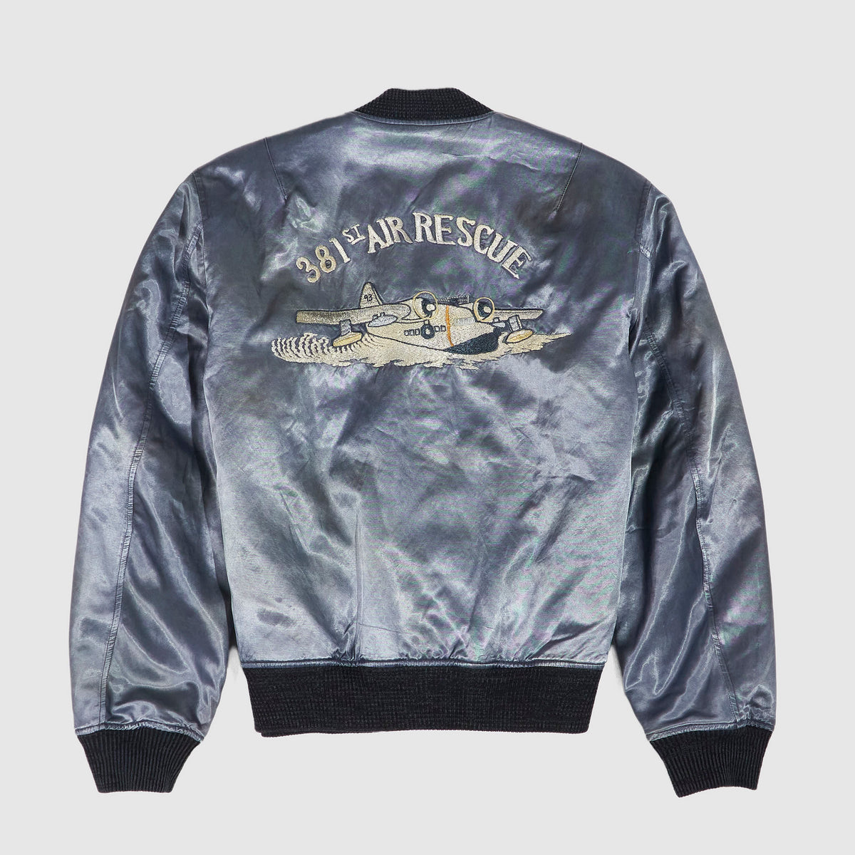 Double RL Embroidered Satin Pilot Jacket