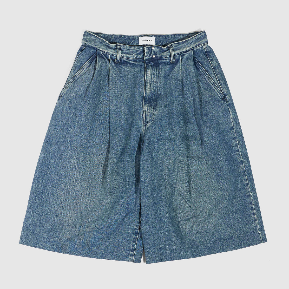 Tanaka Hakama Pleated Denim Jean Shorts