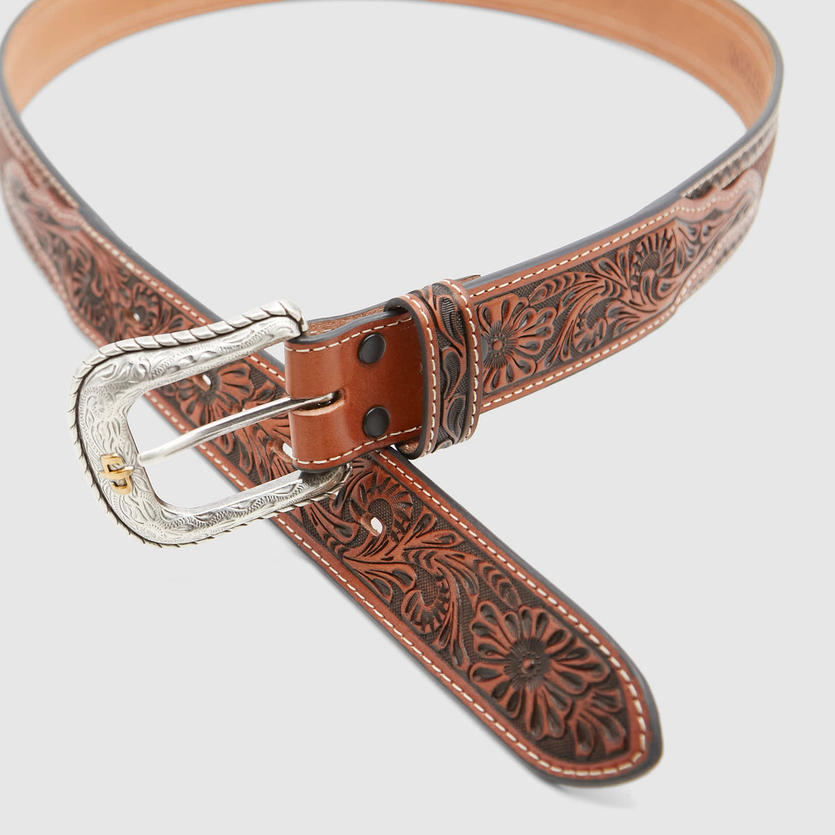 Stetson Tooled Leather Western Belt