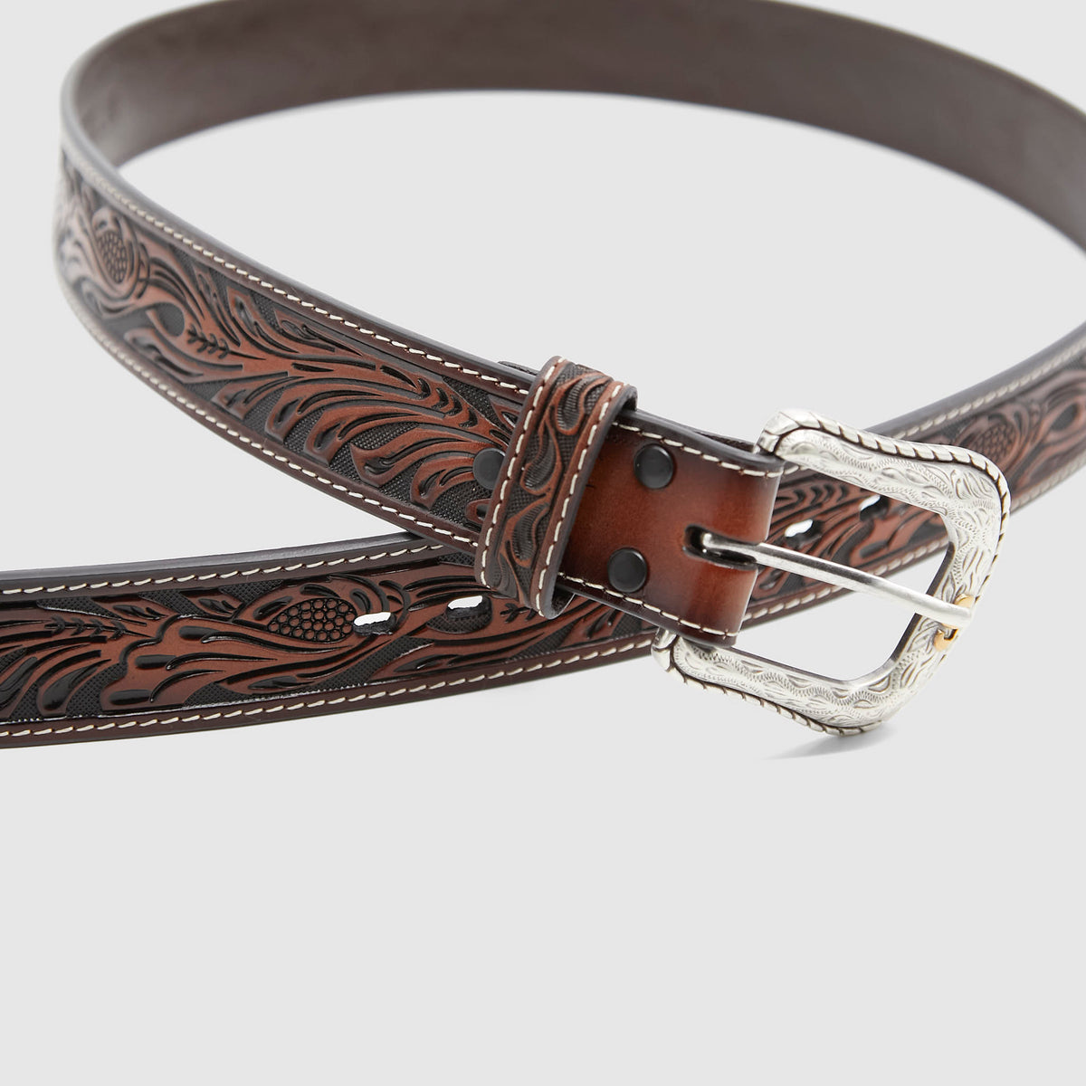 Stetson Classic Tooled Leather Western Belt