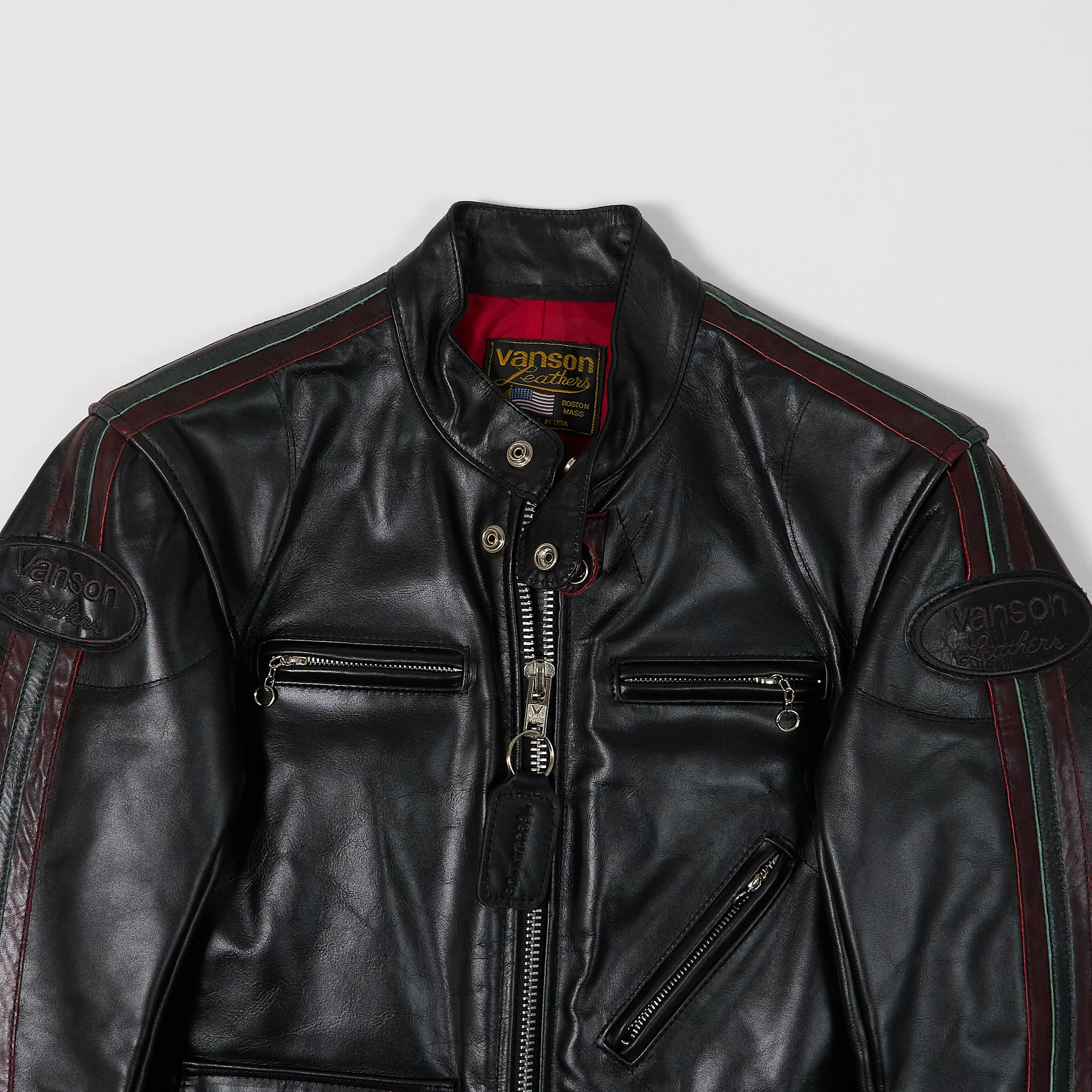 Vanson Heavy Leather Racers Biker Jacket - DeeCee style