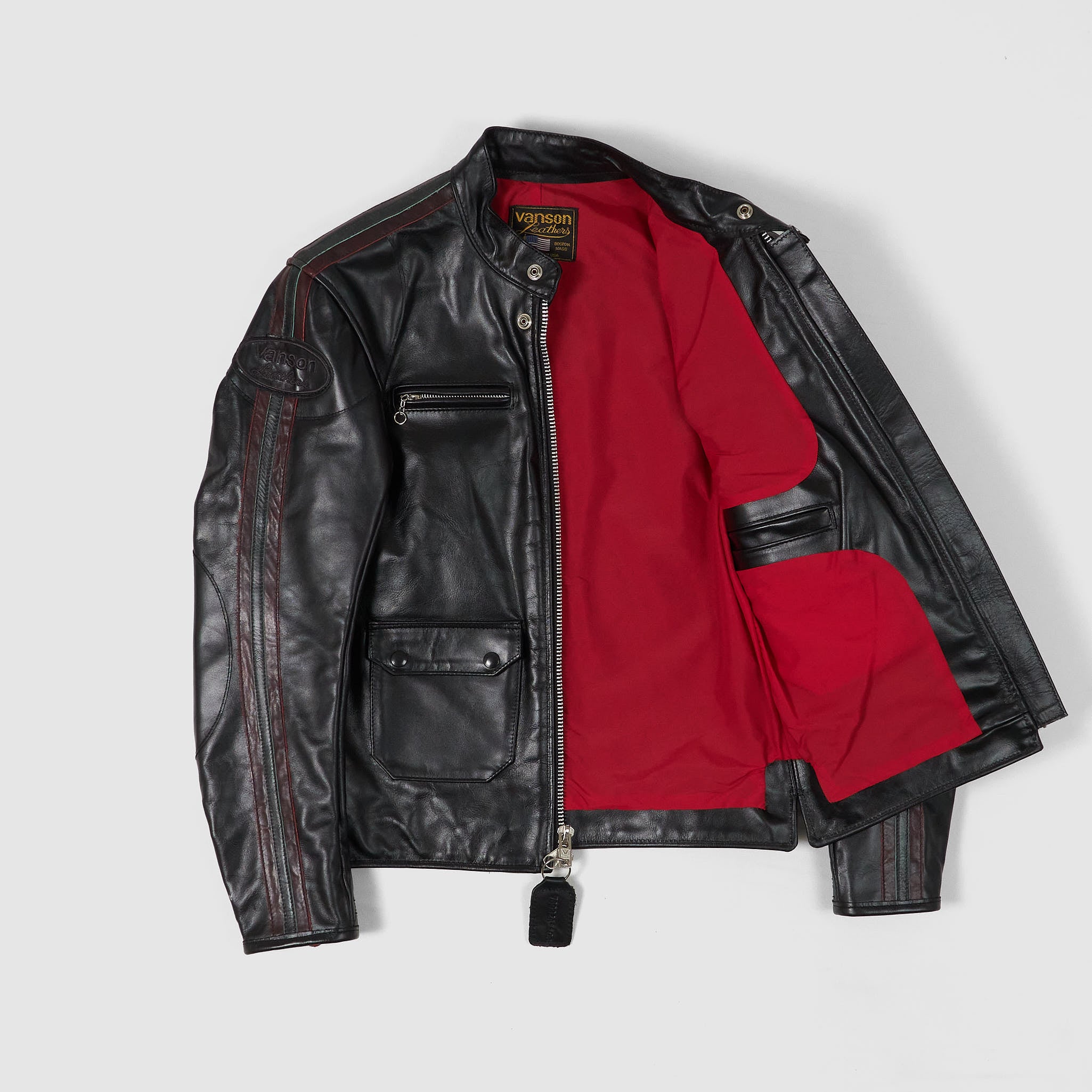 Vanson Heavy Leather Racers Biker Jacket - DeeCee style