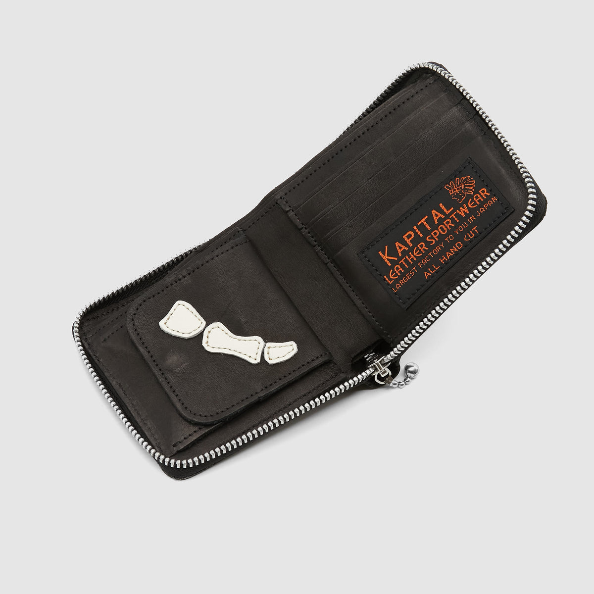 Kapital Kountry Skeleton Leather Zip Wallet