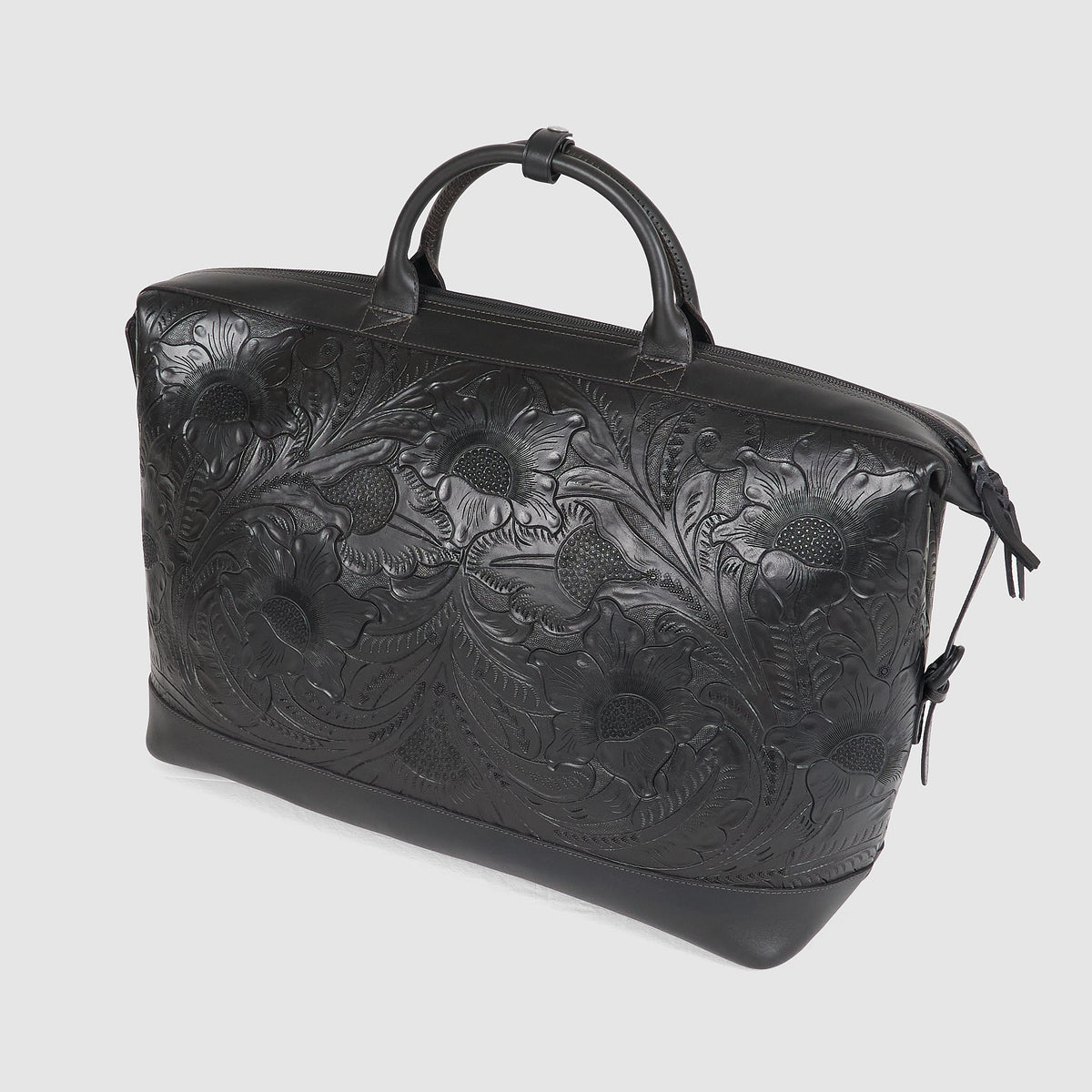 Double RL Hand Tooled Large Leather Bag