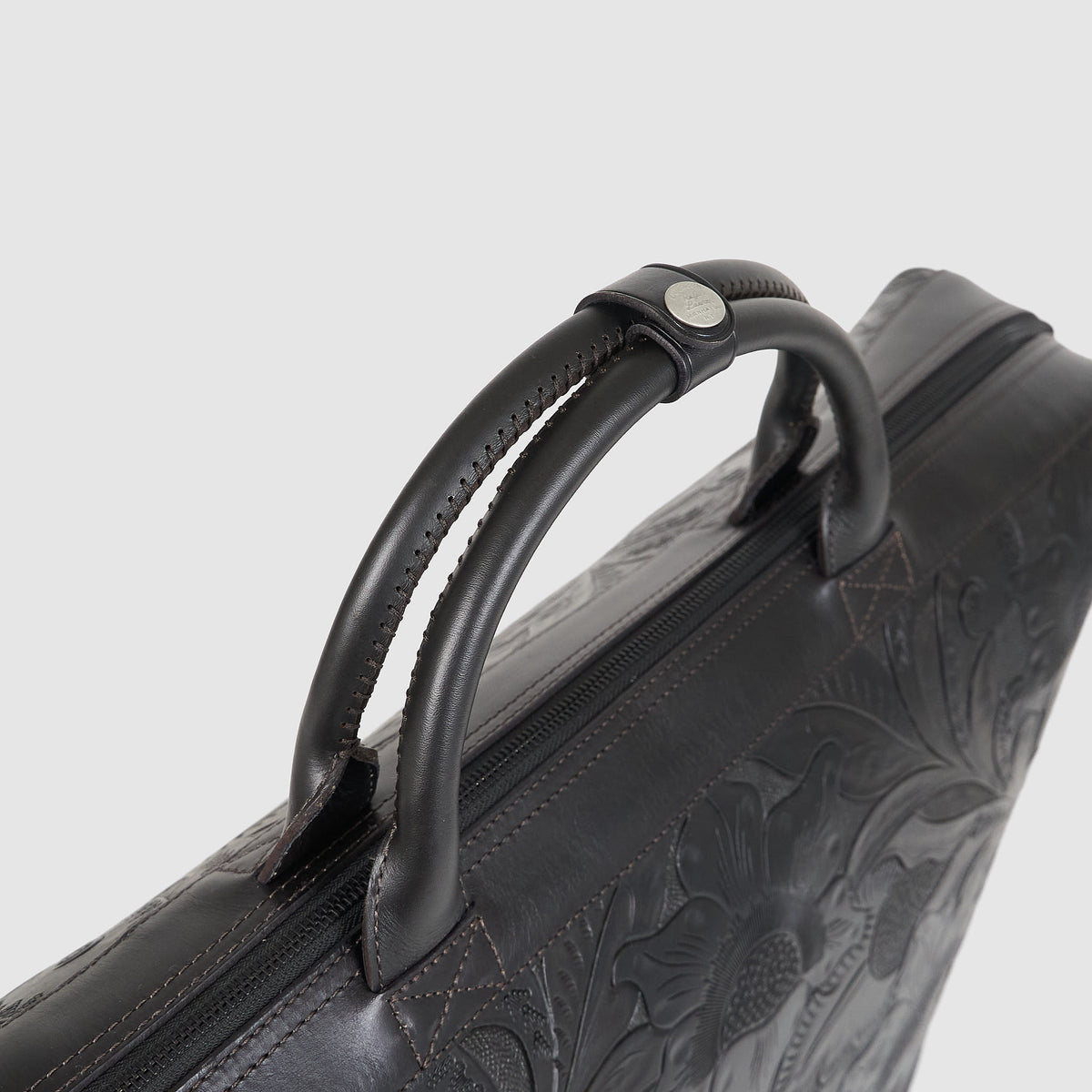 Double RL Hand Tooled Large Leather Bag