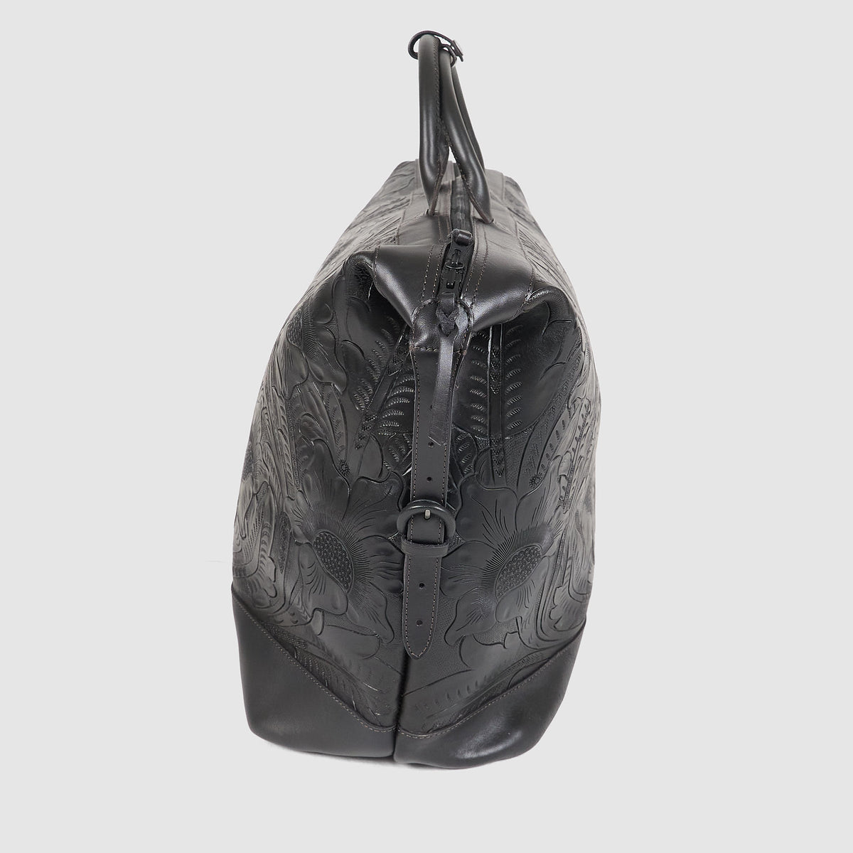 Double RL Hand Tooled Large Leather Bag