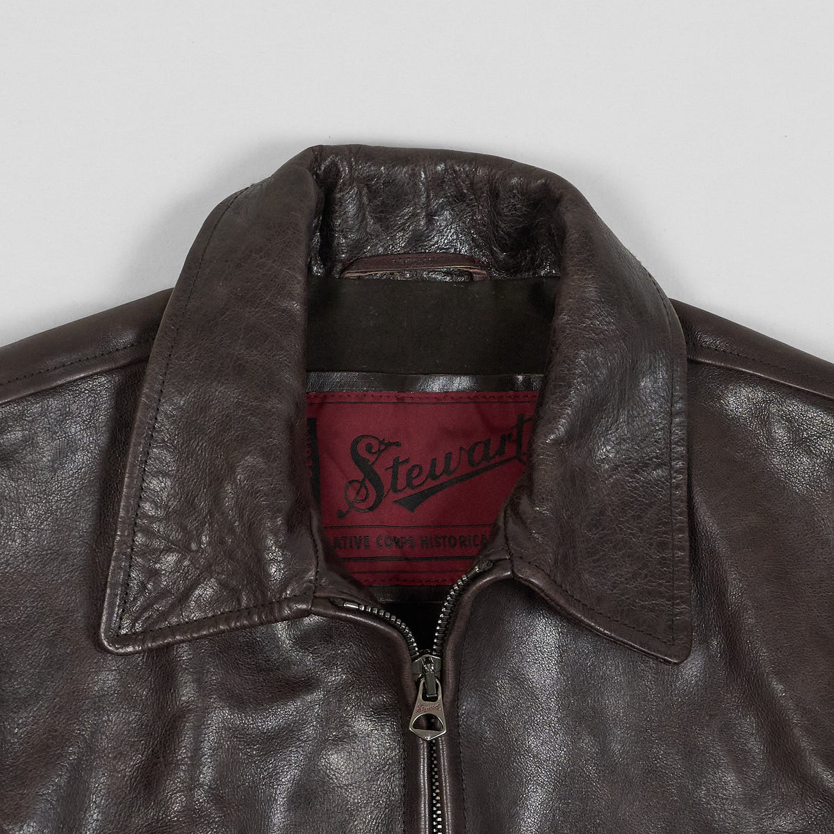 Stewart Buffalo Half Belt Riders Leather Jacket