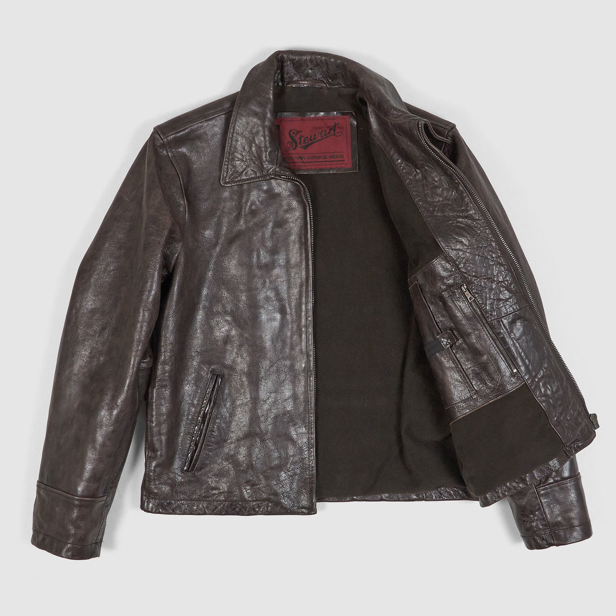 Stewart Buffalo Half Belt Riders Leather Jacket