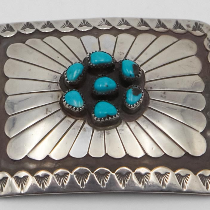 Vintage Jewelry Turquoise Square Belt Buckle