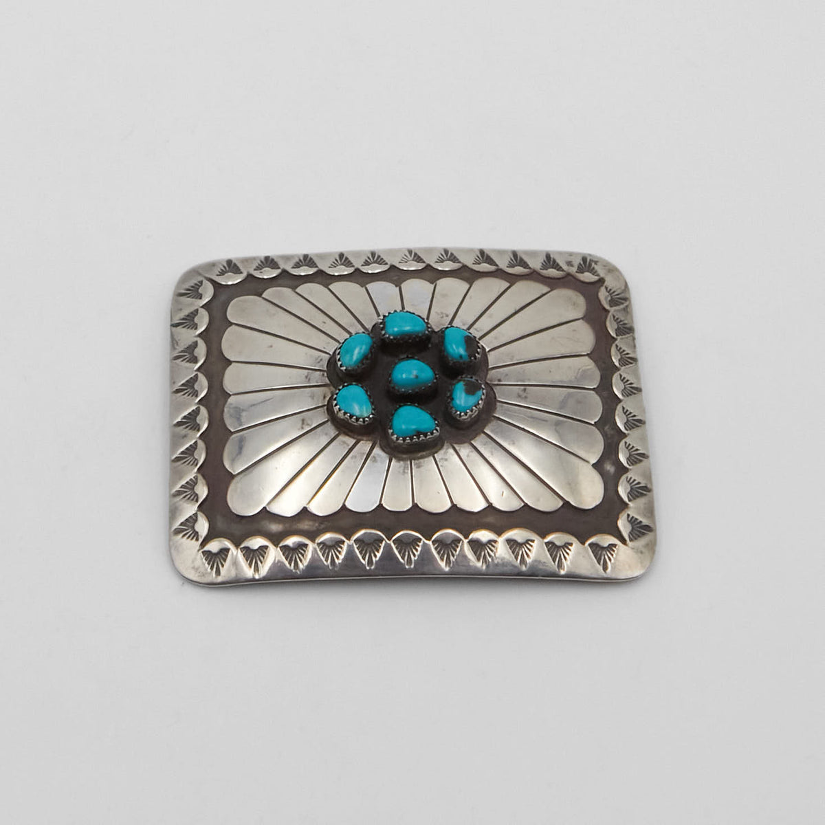 Vintage Jewelry Turquoise Square Belt Buckle
