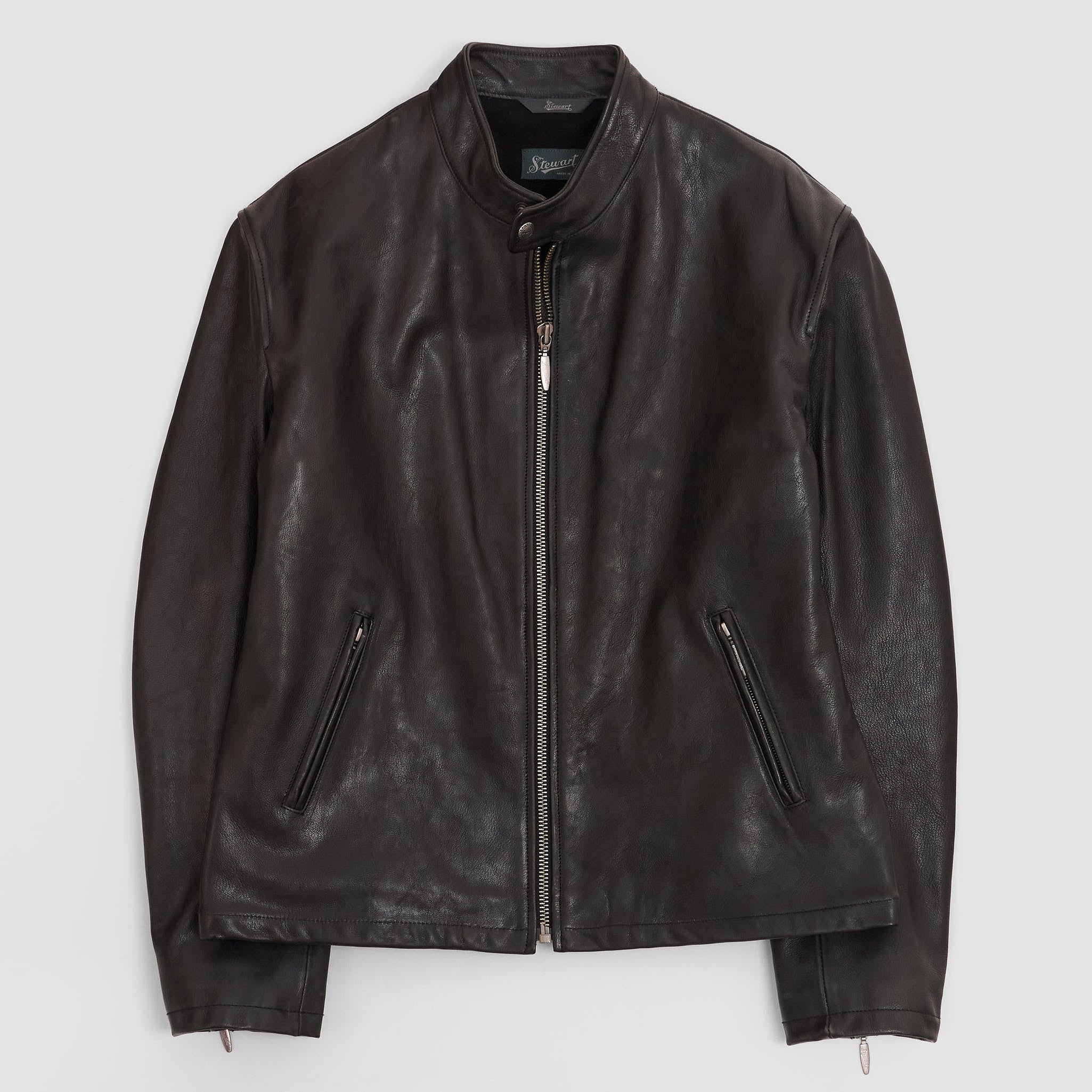 Stewart Cafe Racer Leather Jacket - DeeCee style