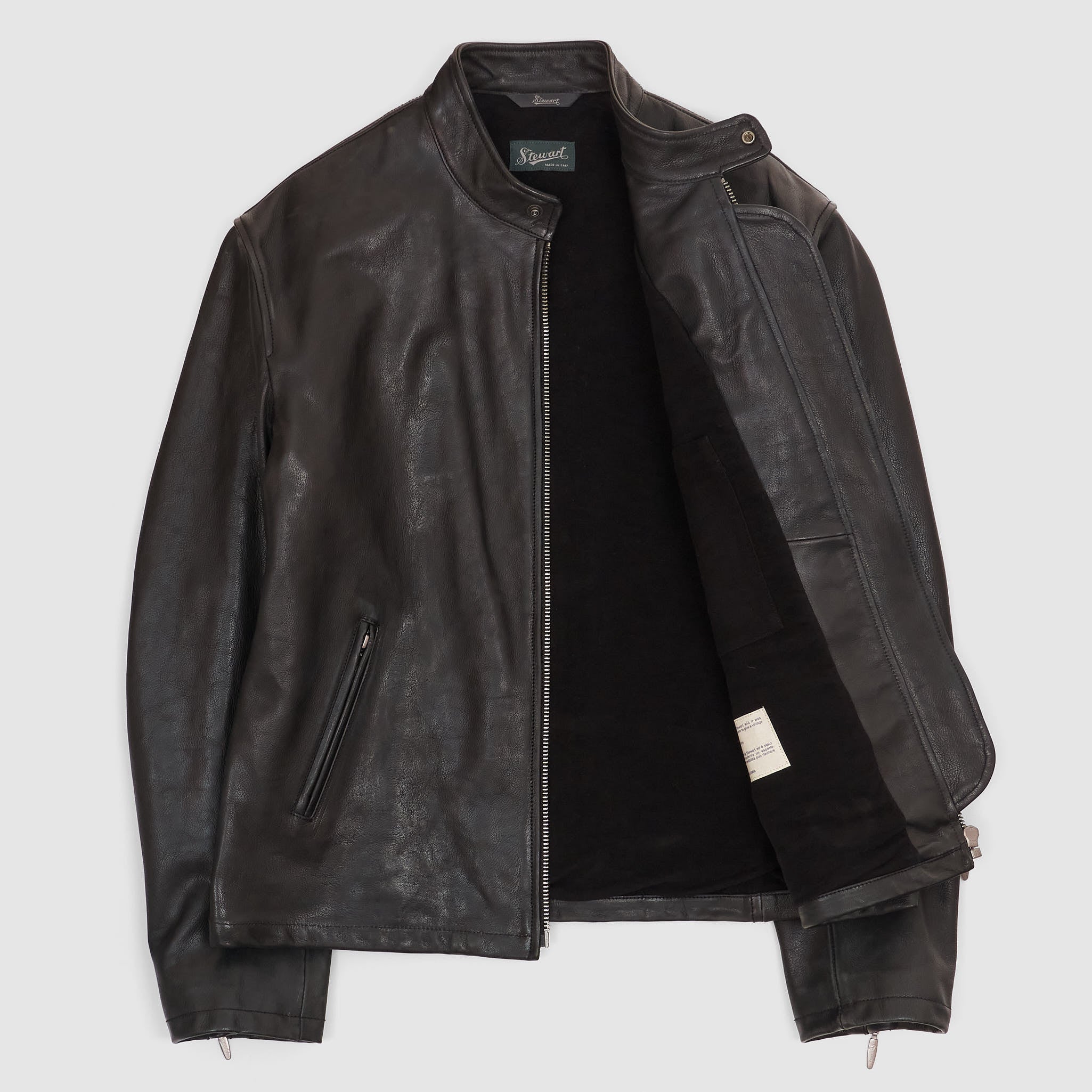 Stewart Cafe Racer Leather Jacket - DeeCee style