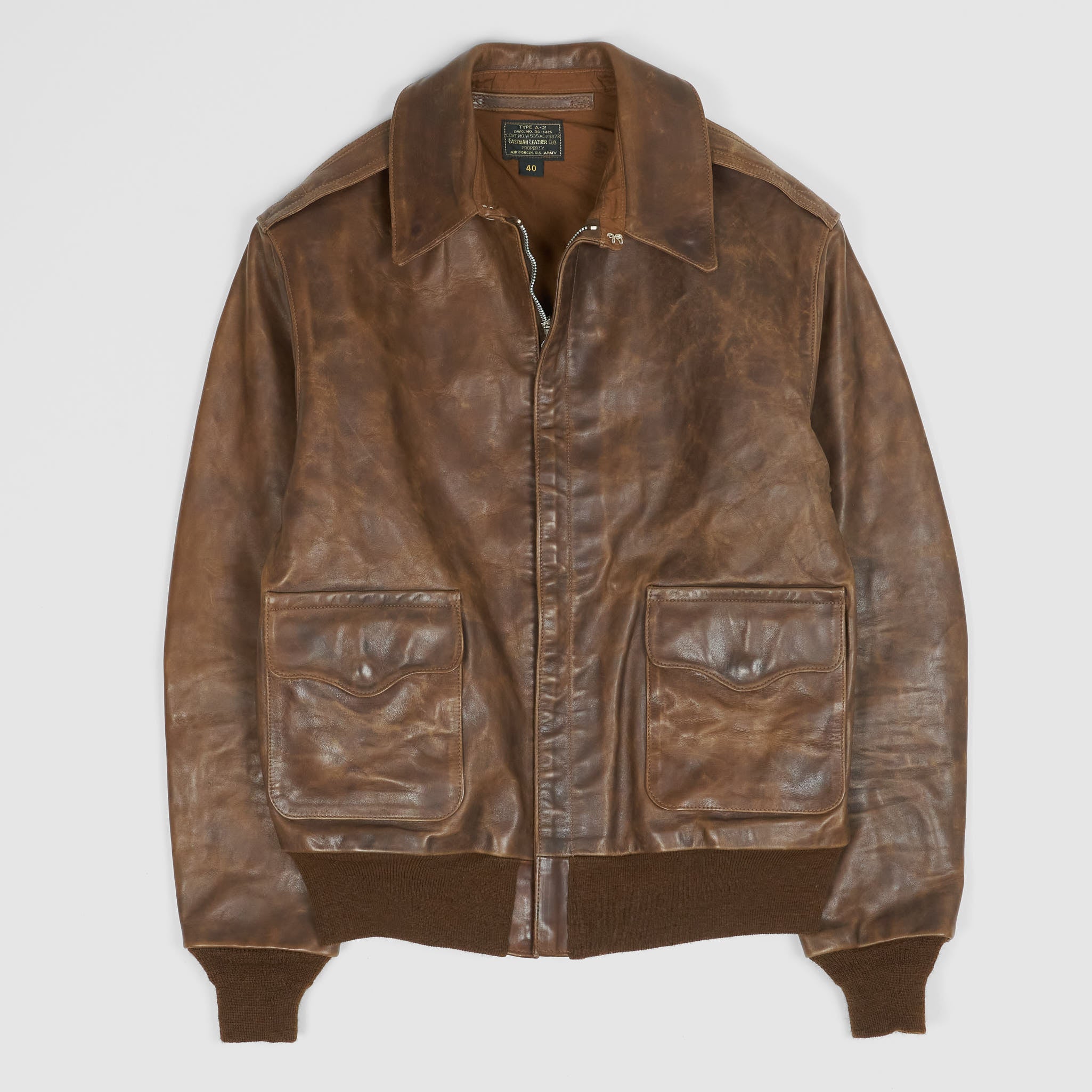 EASTMAN A-2 ボンバージャケット 40サイズ ブラウン Eastman A-2 Slender Leather Jacket - DeeCee style