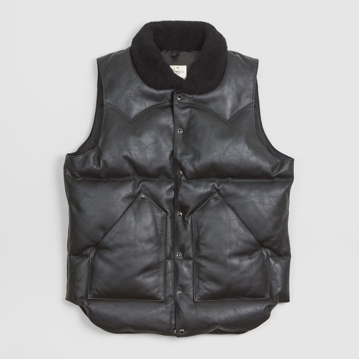 Rocky Mountain Featherbed Black Leather Down Vest