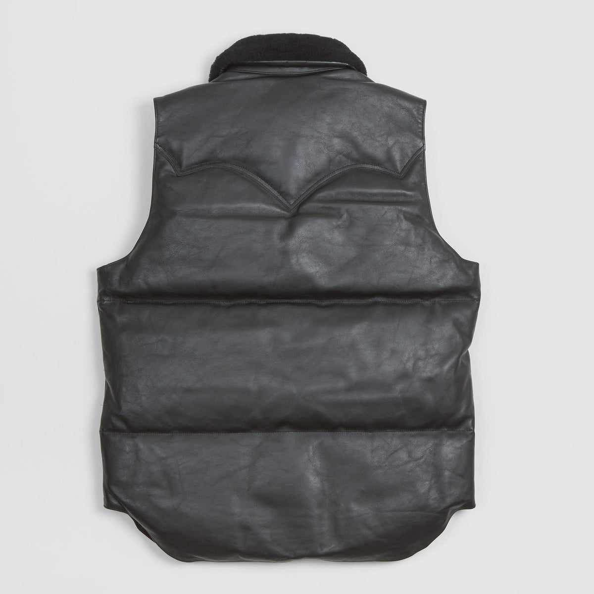 Rocky Mountain Featherbed Black Leather Down Vest - DeeCee style