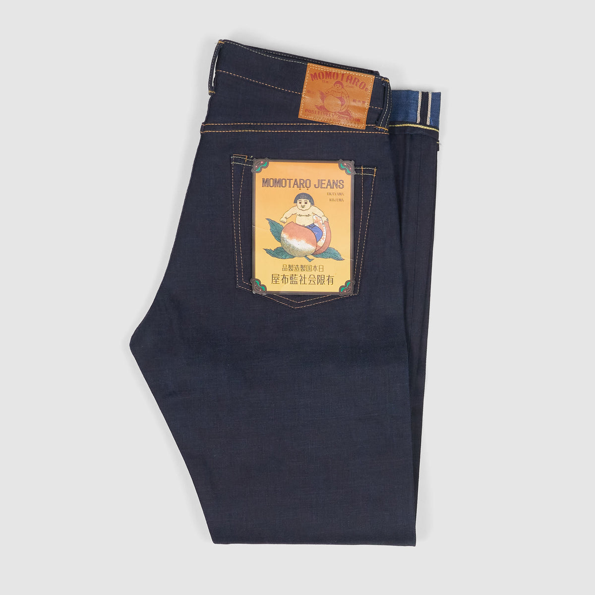 Momotaro Jeans Slim Fitted Blue In Blue Denim