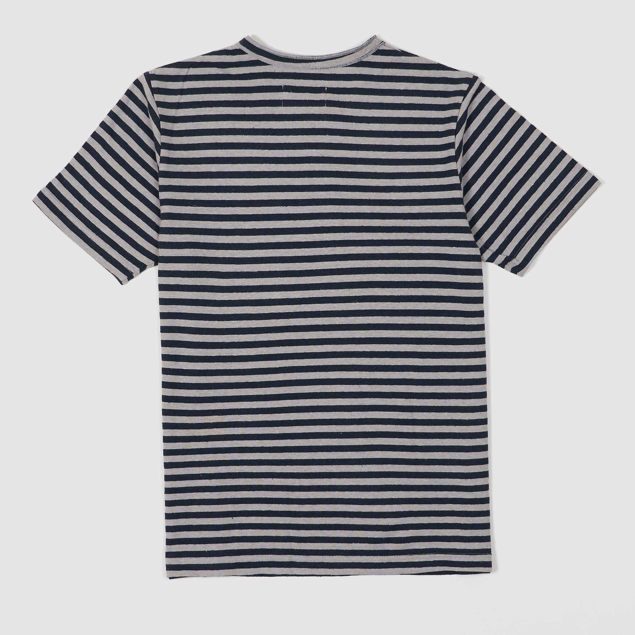 wings+horns Striped Short Sleeve Henley T-Shirt - DeeCee style