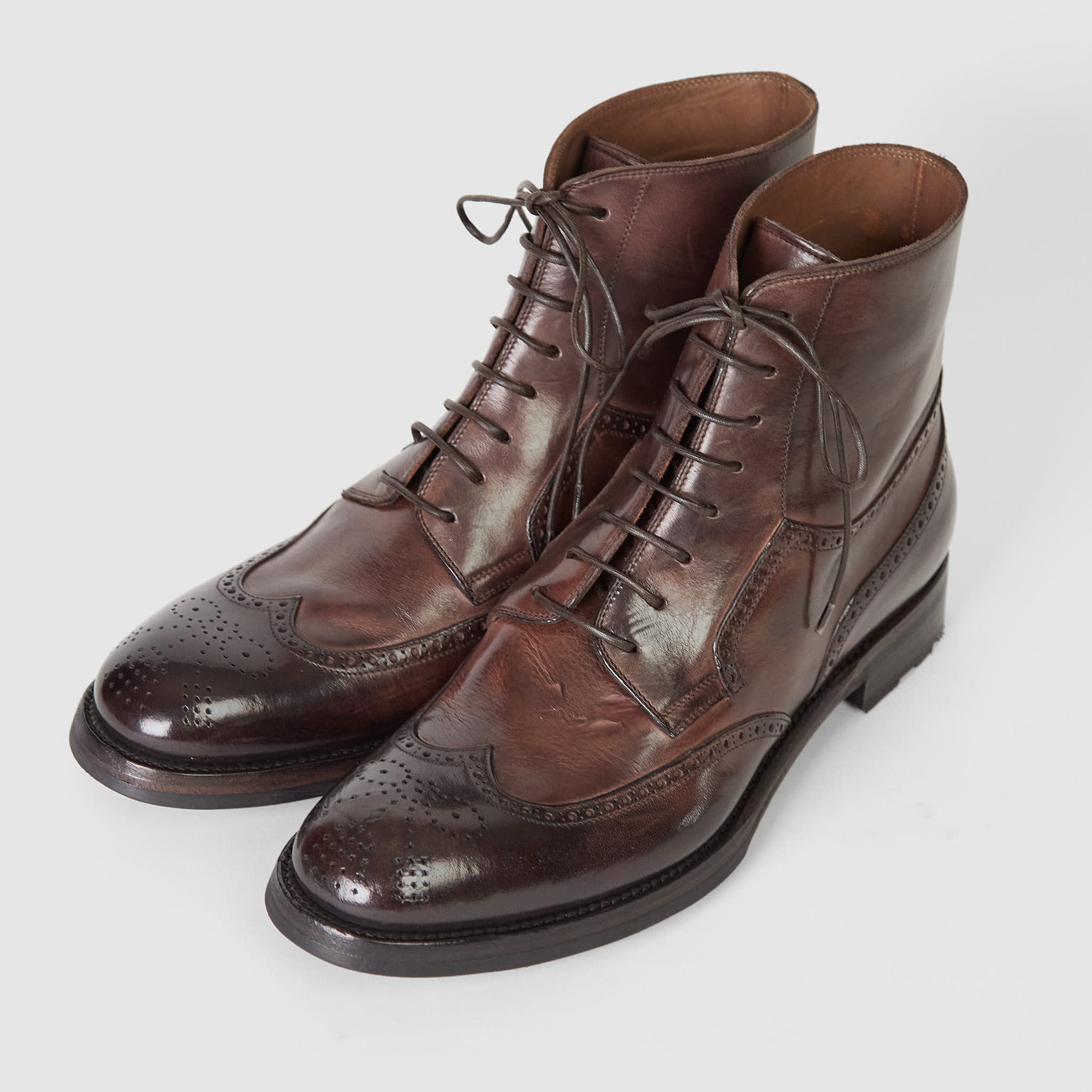 Silvano Sassetti Brown Burnished Loafer Shoes 8 | eBay