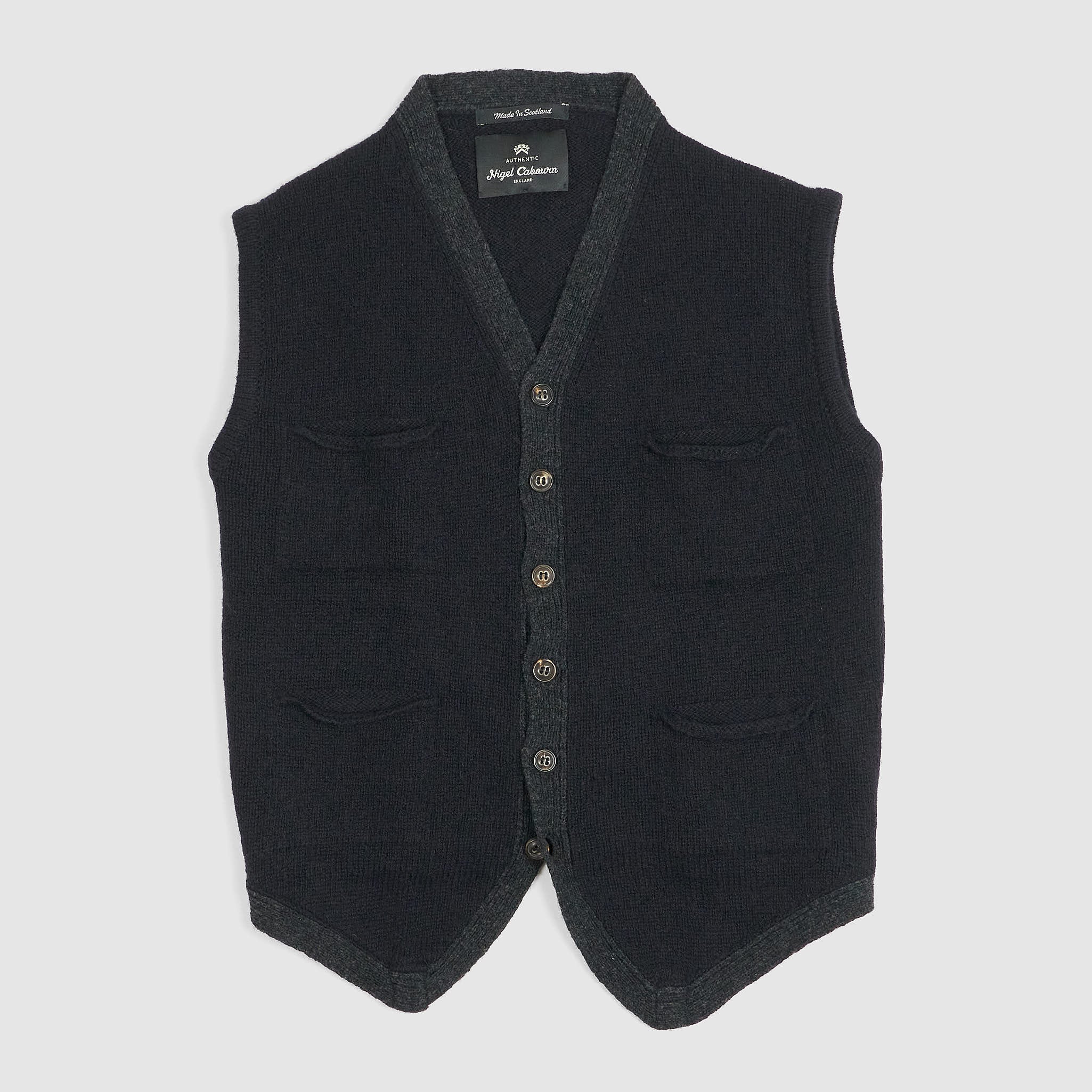トップス Nigel Cabourn Alpaca wool Navy Vest Nigel Cabourn Shetland Wool Vest - DeeCee style