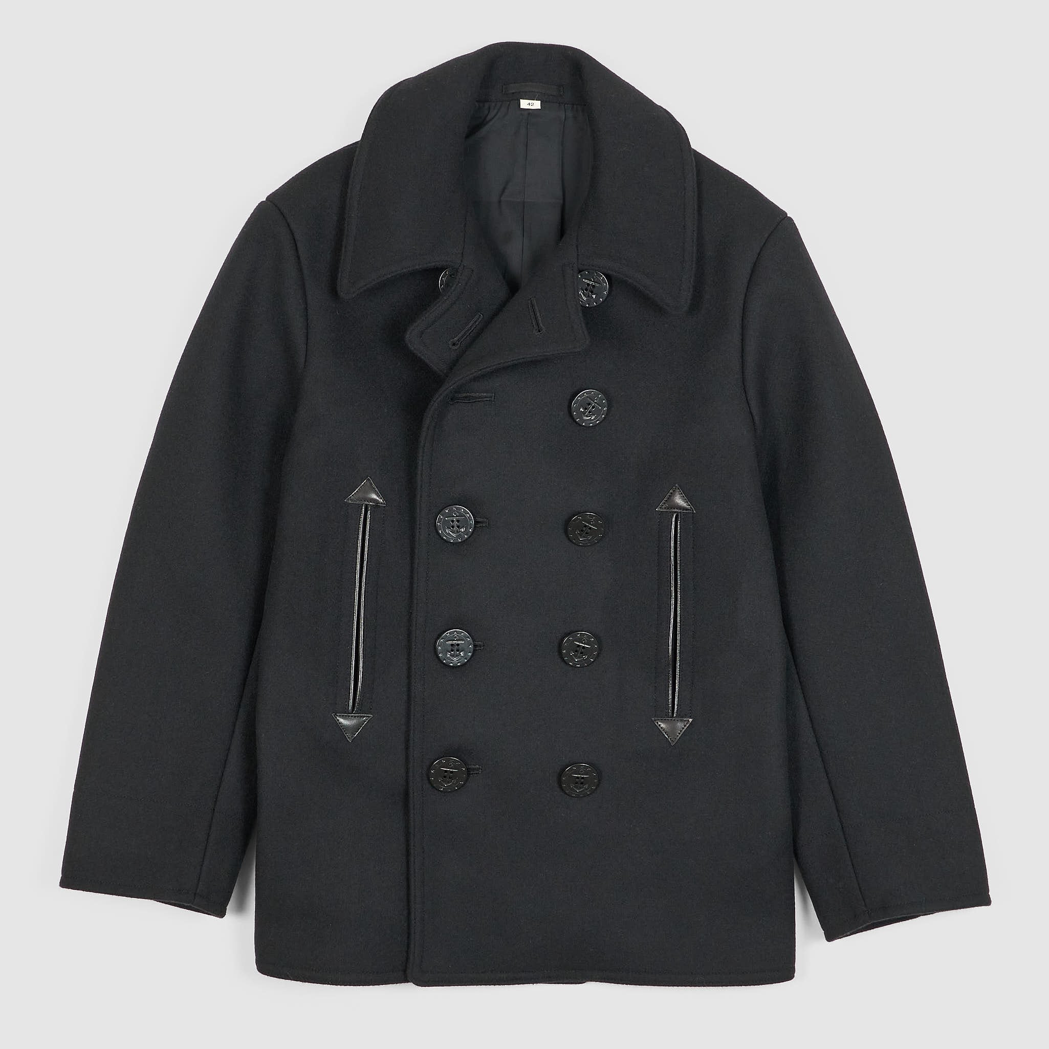 Buzz Rickson s P Coat With Leather Trims Wiliam Gibson Collection DeeCee style