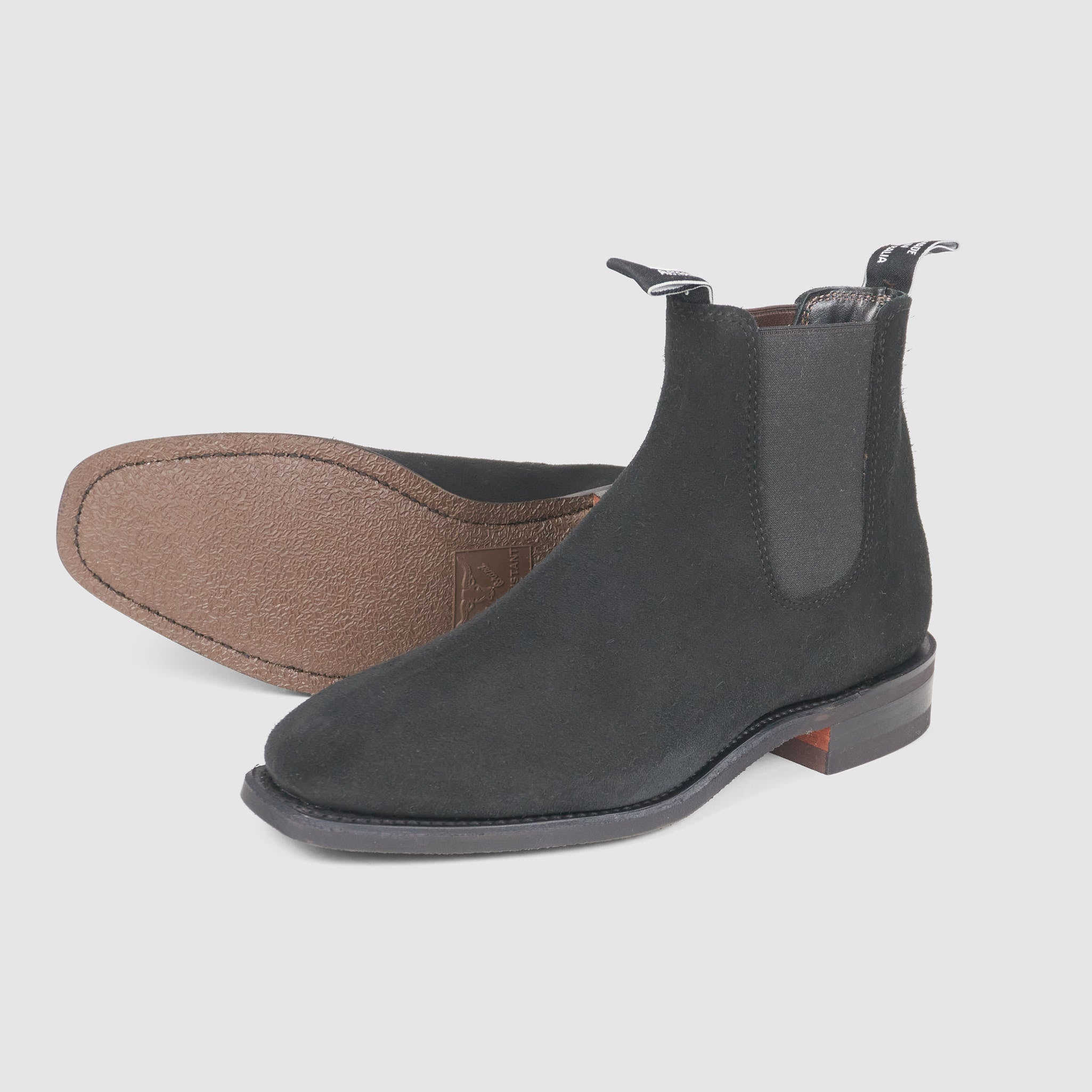 Rm williams black suede boots on sale
