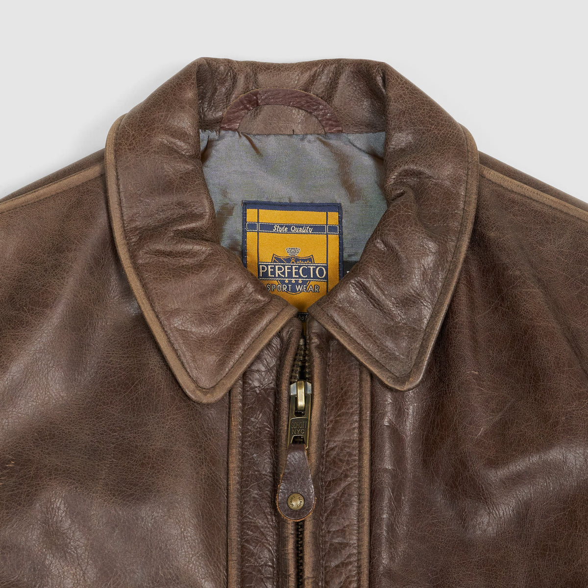 Schott N.Y.C. Antique Leather Biker Jacket