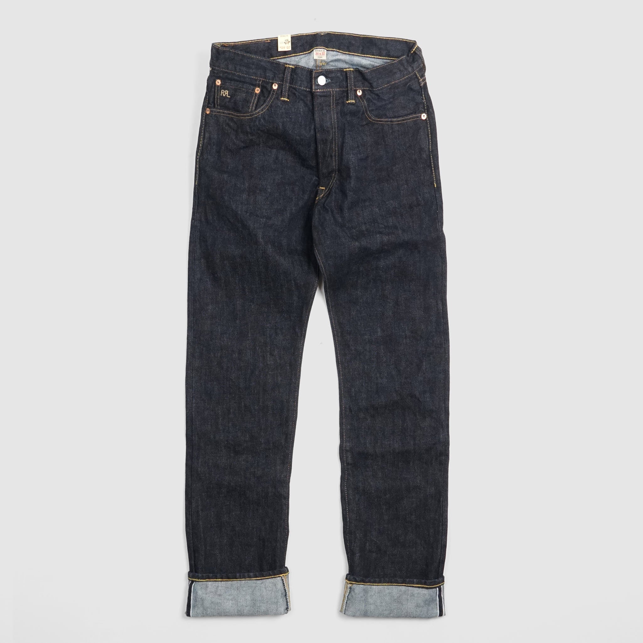 Double RL Low-Straight Selvage Denim Jeans - DeeCee style