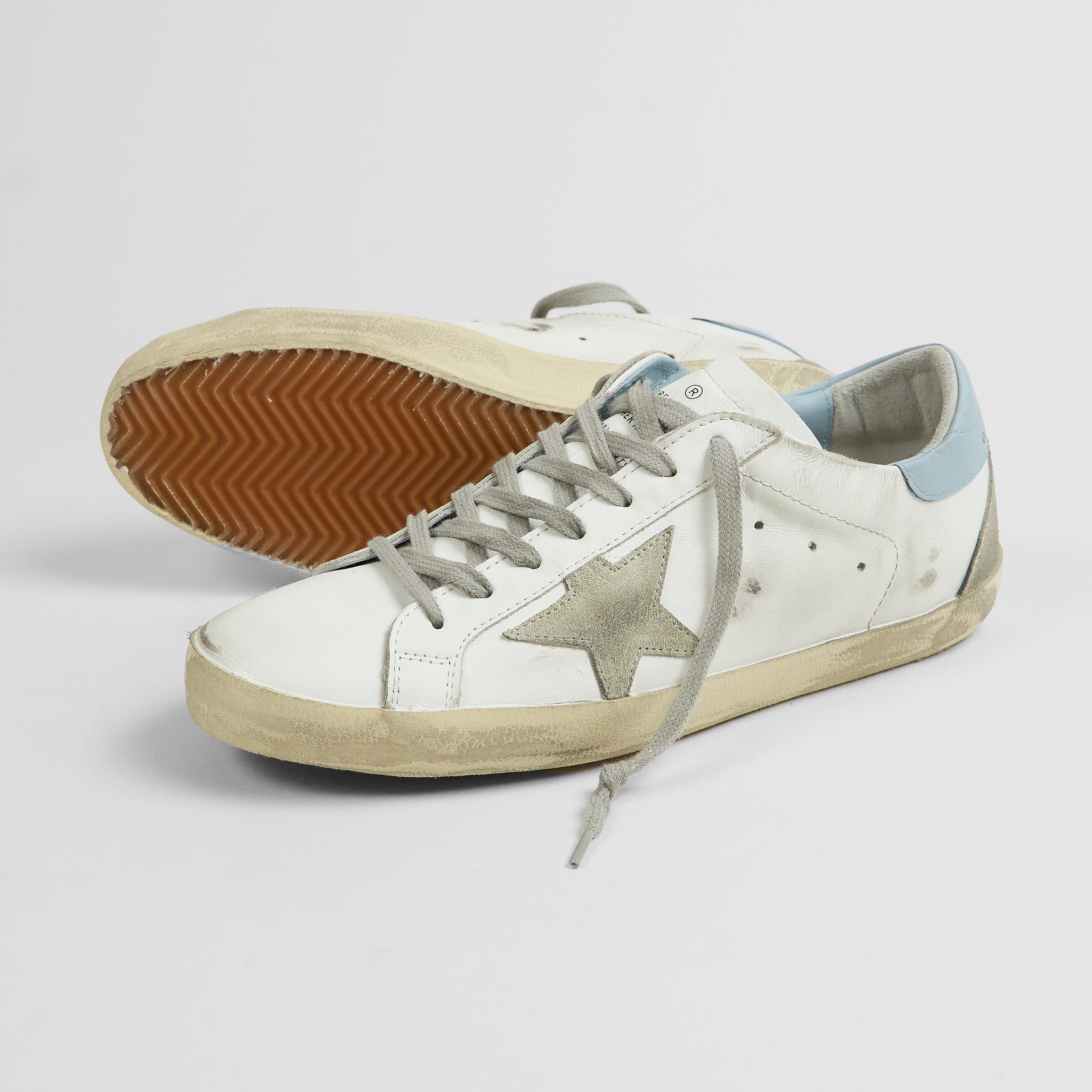 Superstar mens clearance white blue