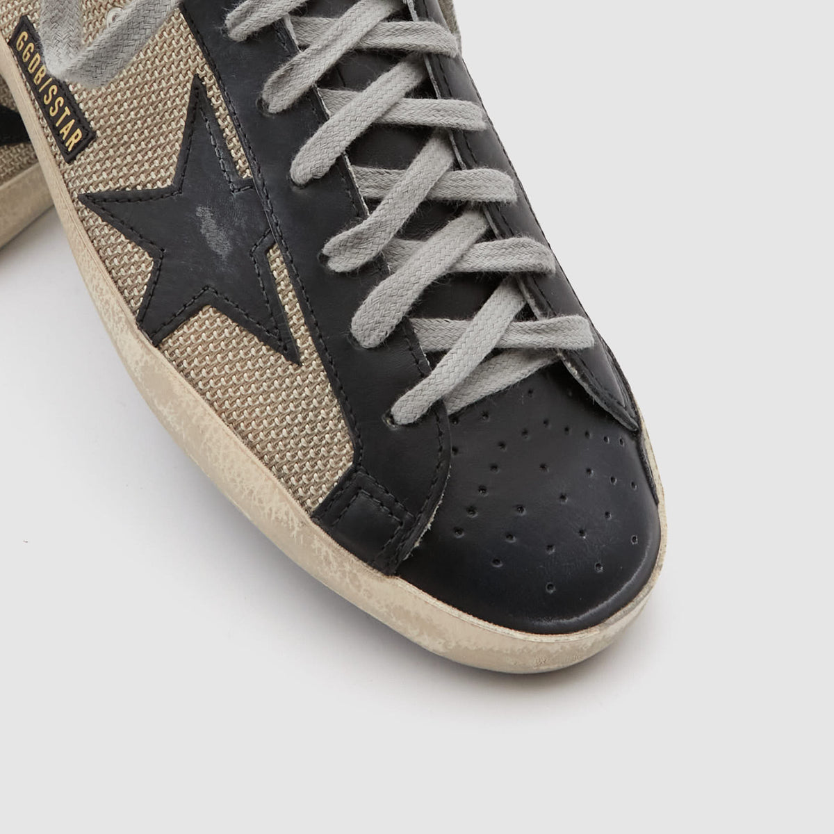 Golden Goose Star Milk Mesh/ Black Superstar Leather Sneakers