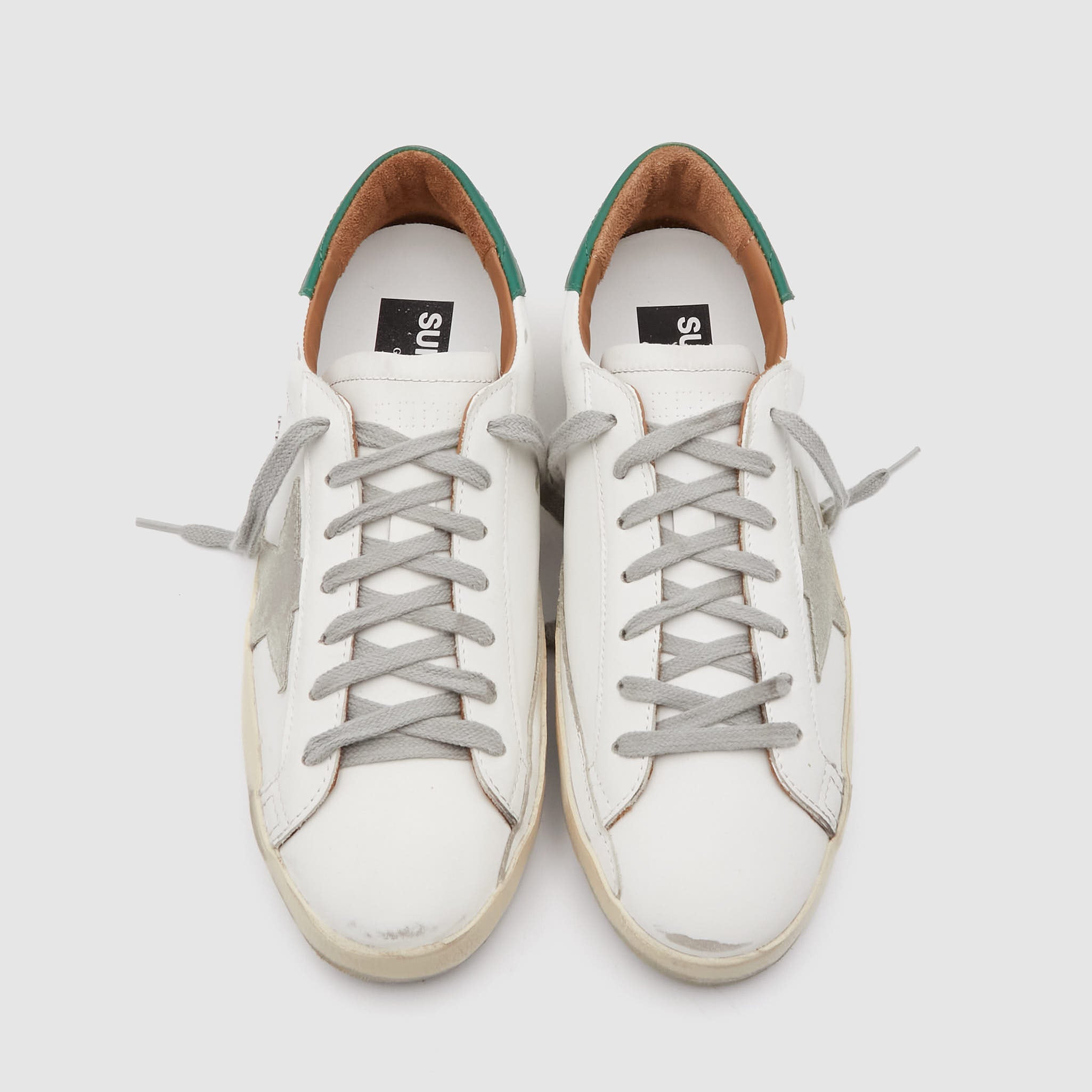 Golden Goose White Ice Green Superstar Sneakers DeeCee style