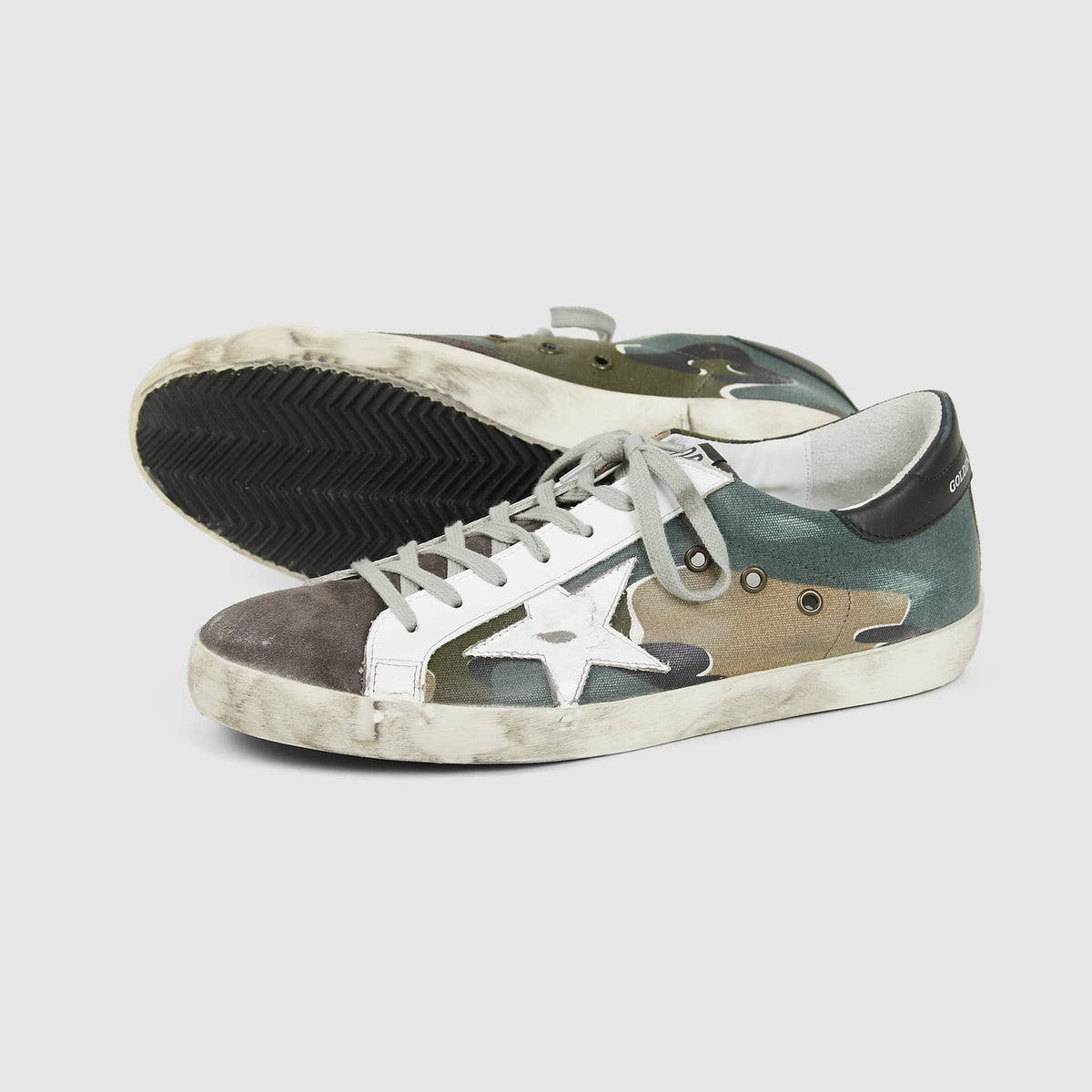 Golden Goose Camouflage White Superstar Sneakers