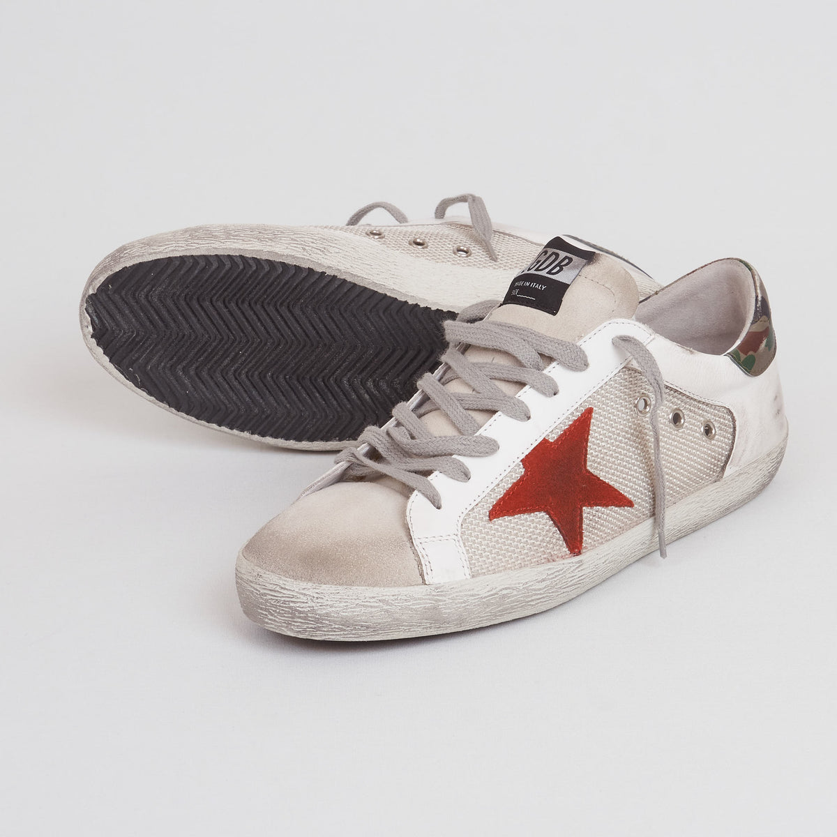 Golden Goose Superstar White Red Camouflage Sneakers
