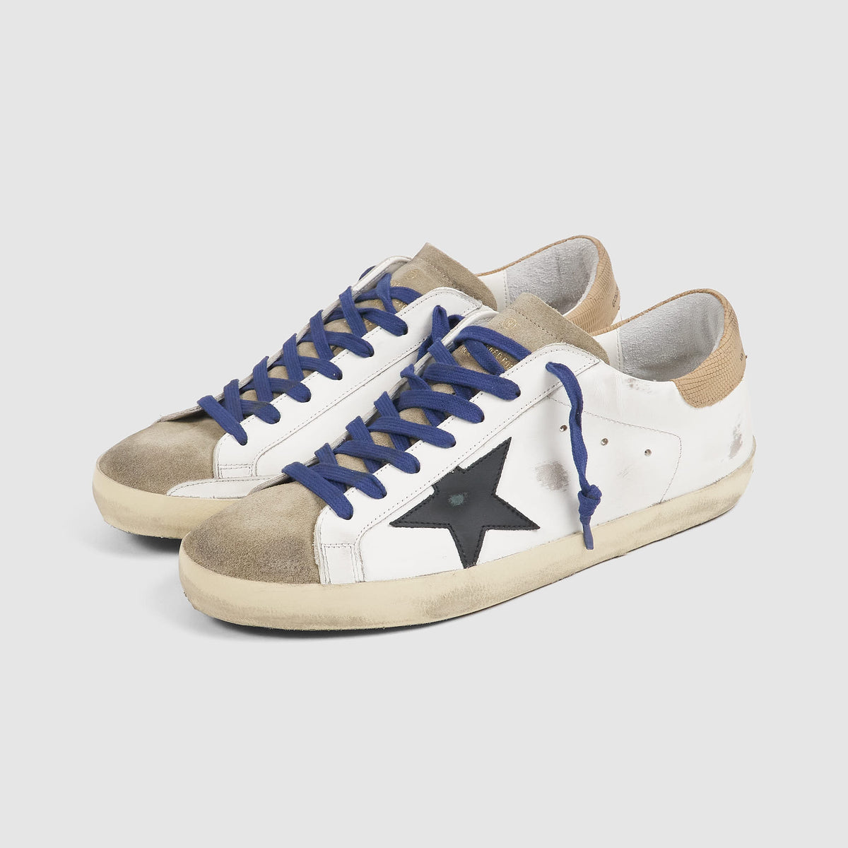 Golden Goose Superstar White Taupe Black Sneakers