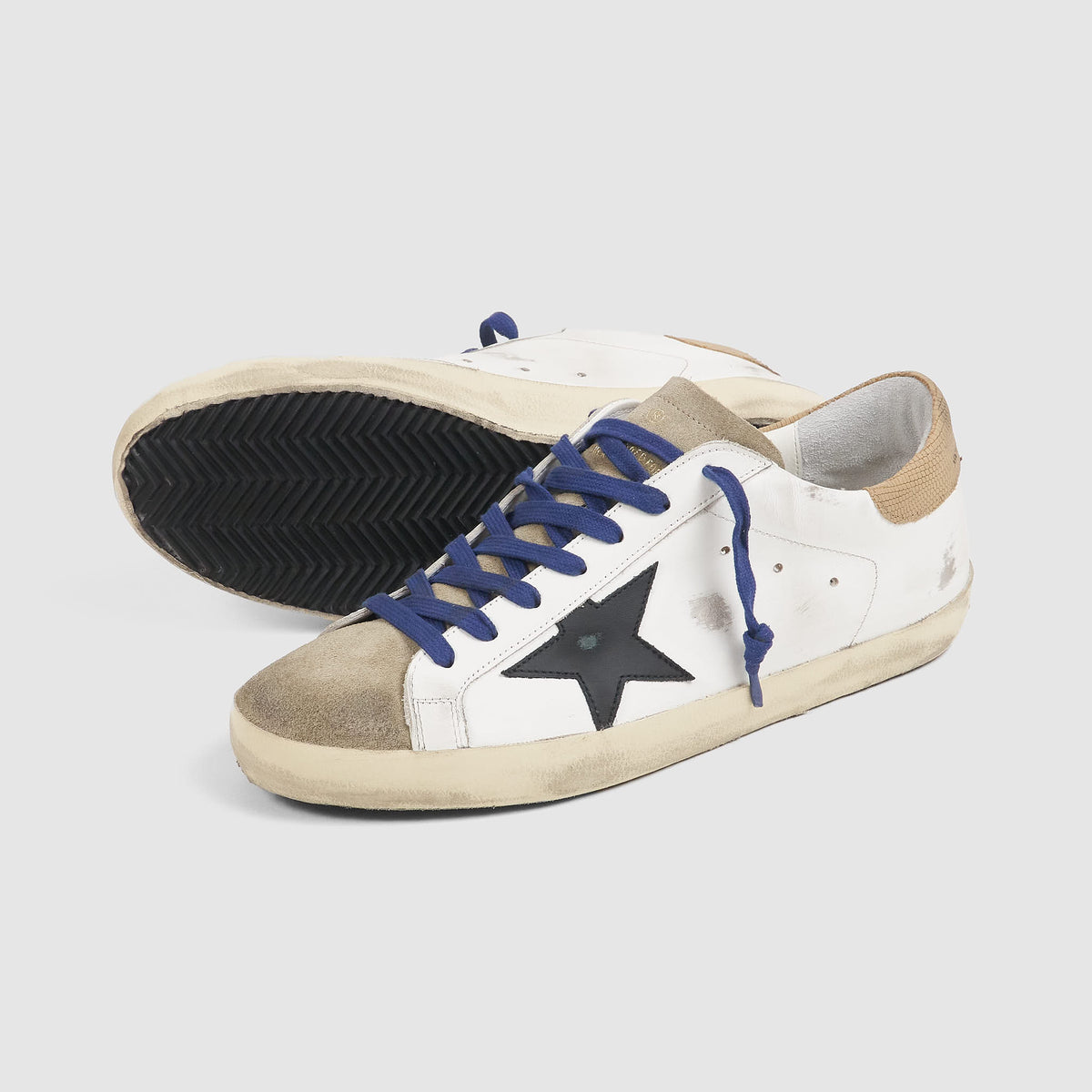 Golden Goose Superstar White Taupe Black Sneakers