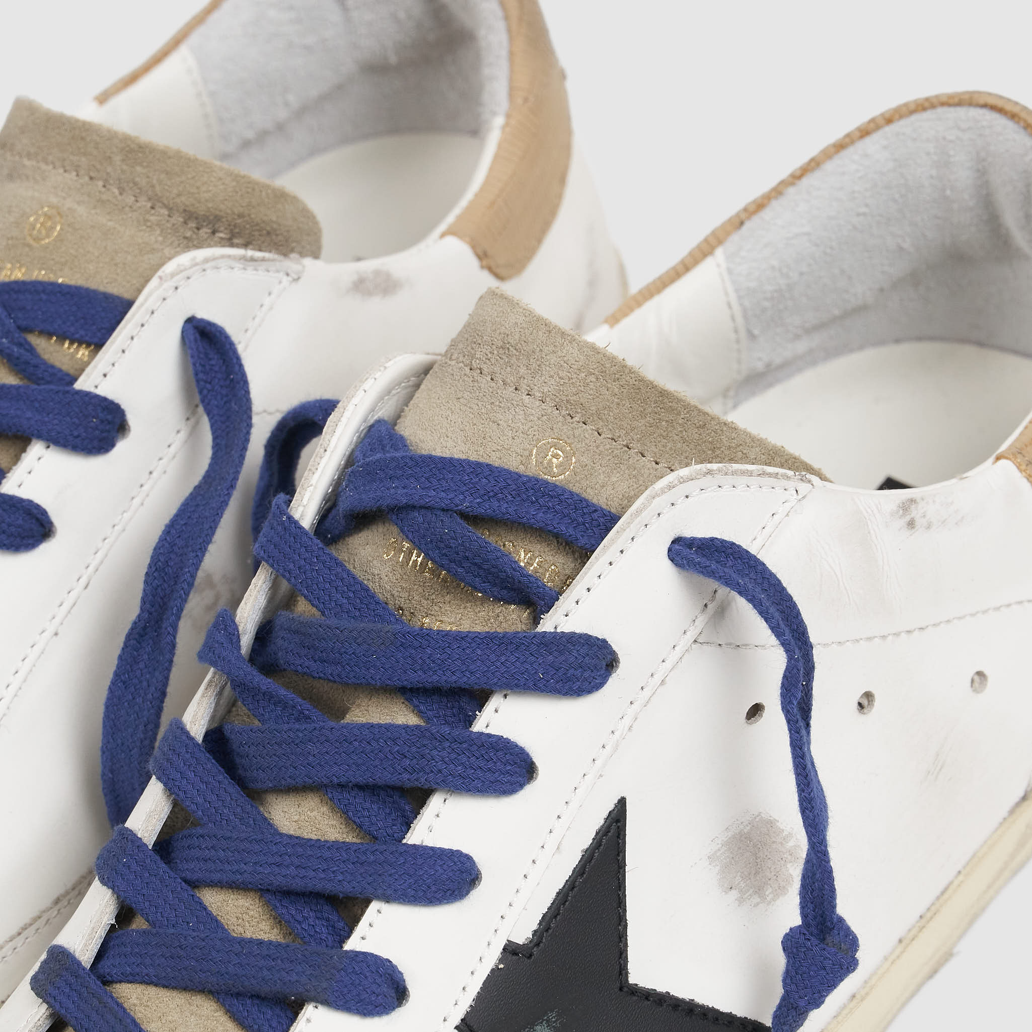 Superstar suede trainers online navy/white