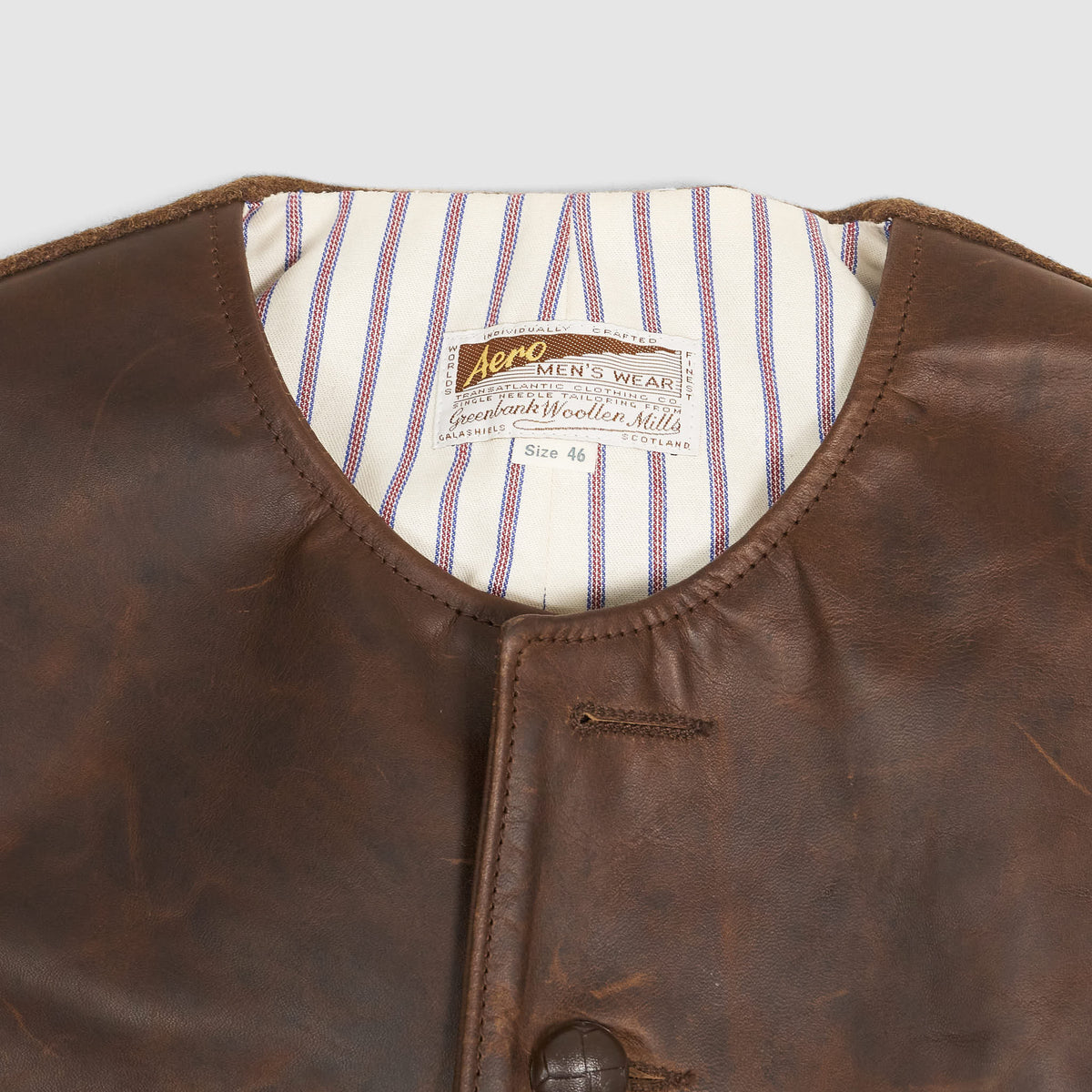 Aero Leathers Shackleton Wool-Leather Vest