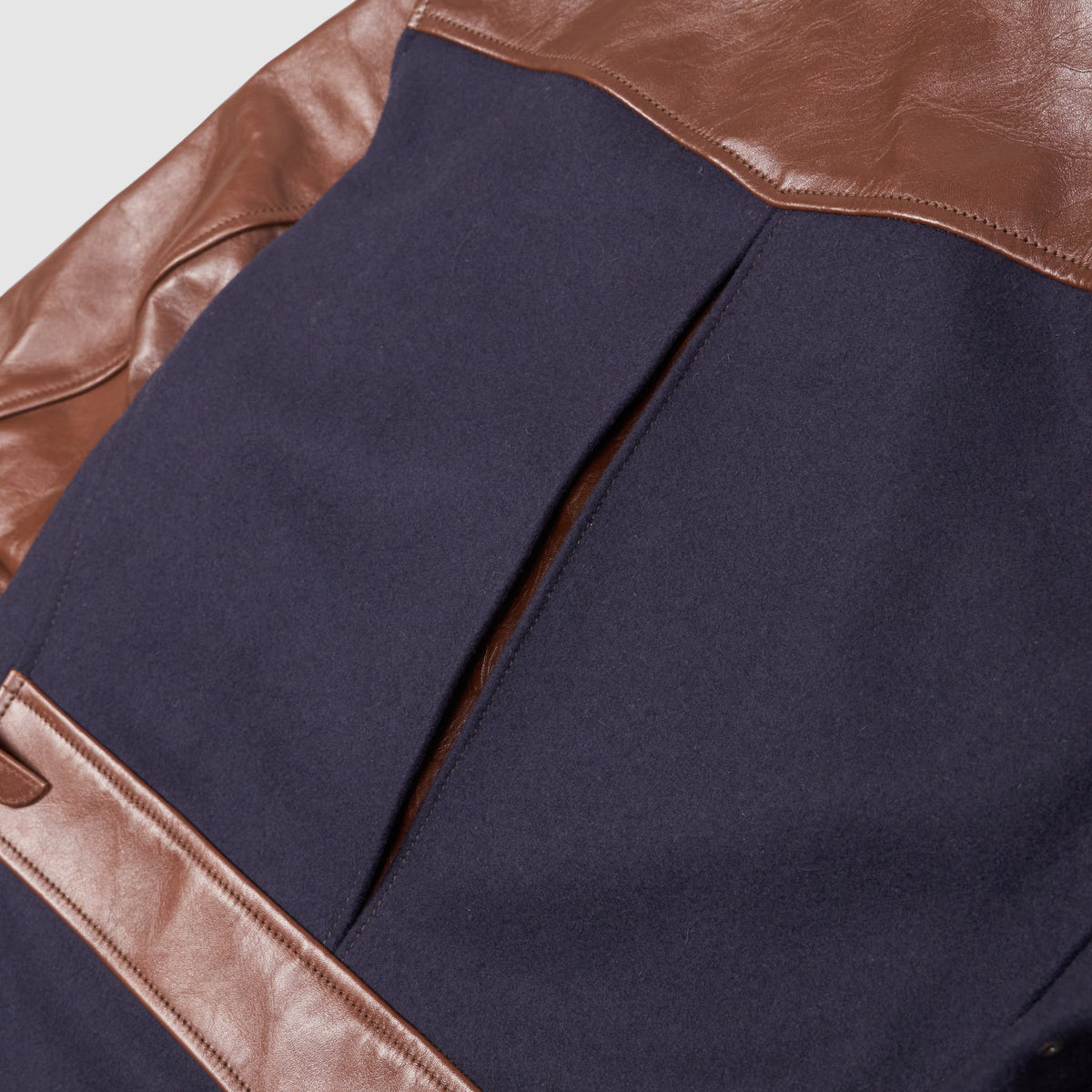 Aero Leathers Wool &amp; Horse-Leather Halfbelt Jacket