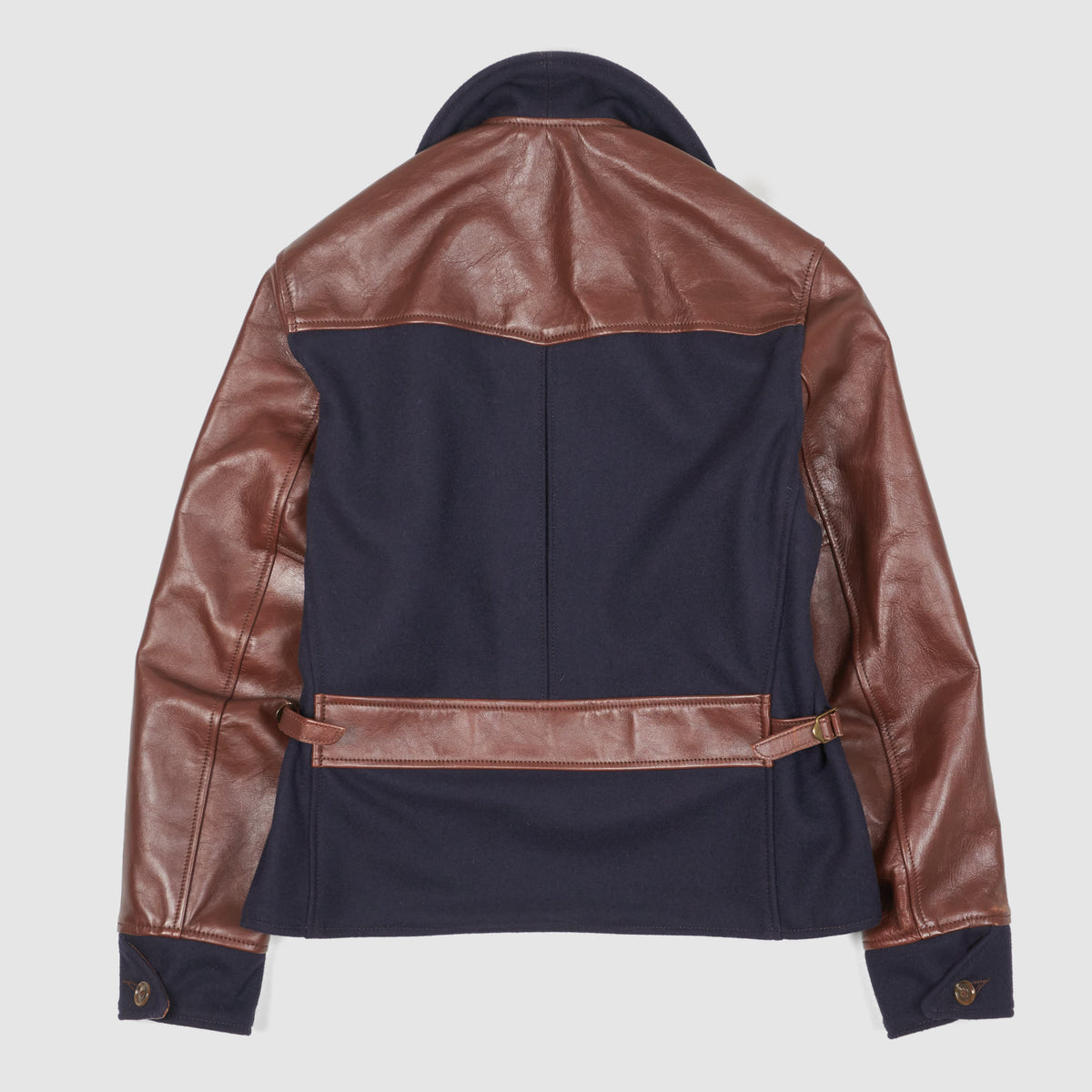 Aero Leathers Wool &amp; Horse-Leather Halfbelt Jacket