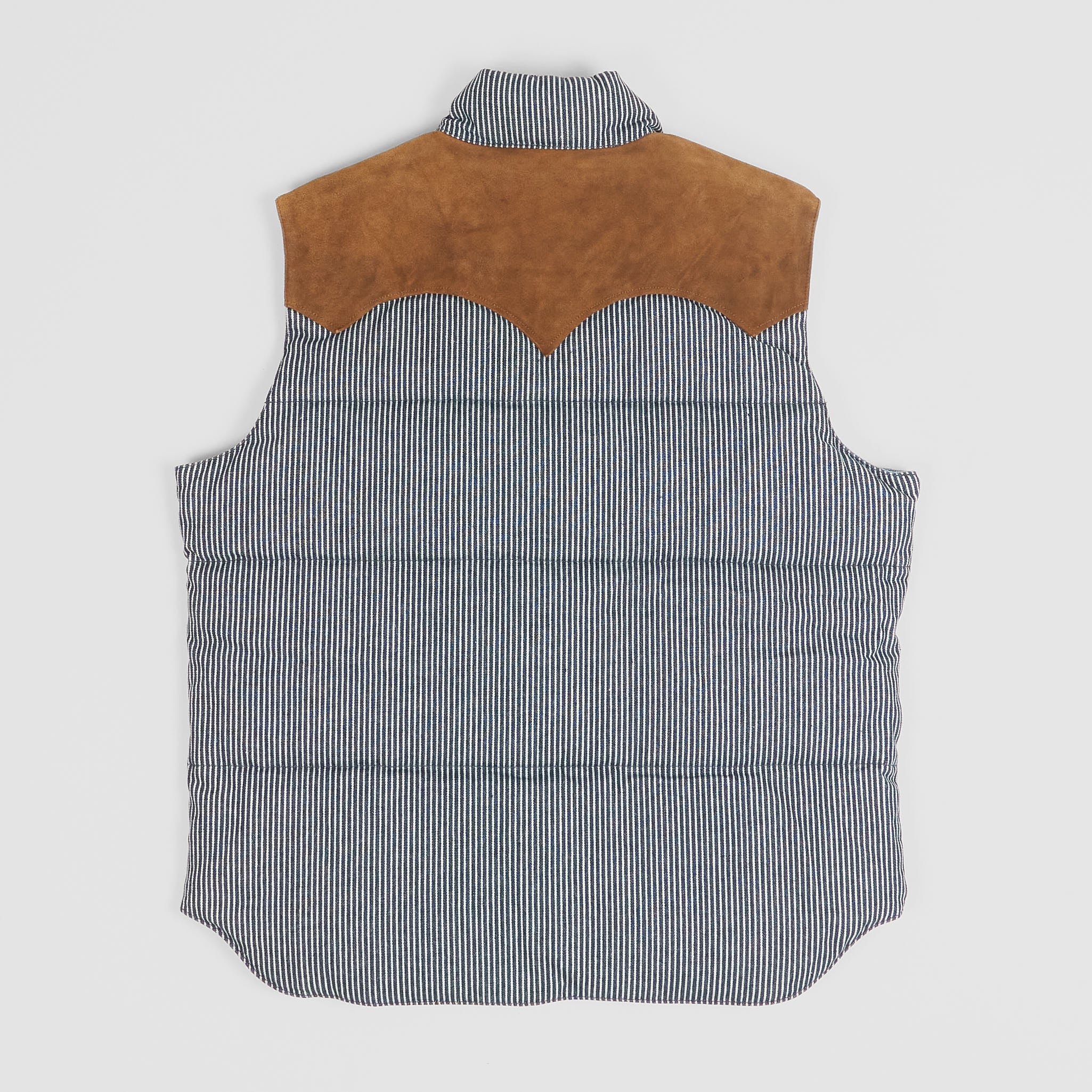 トップス SUGAR CANE/denim vest/brown SUGAR CANE/denim vest/brown Sugar Cane Denim Stripe Down Vest