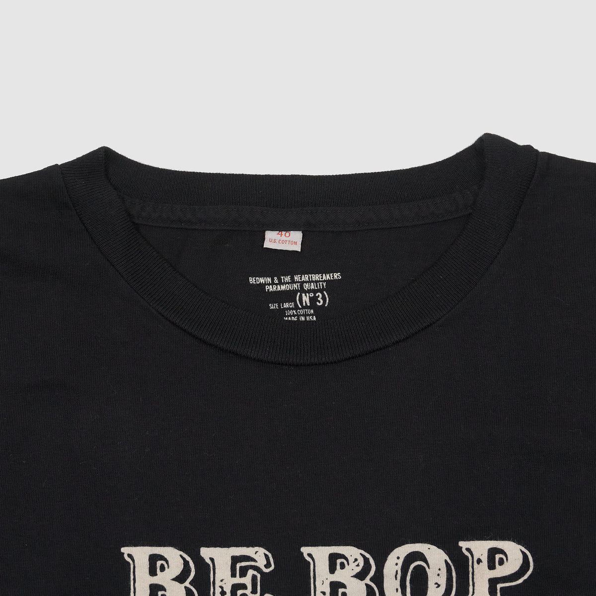 Bedwin &amp; The Heartbreakers Be Bop A Lula Font Short Crew Neck Sleeve T-Shirt