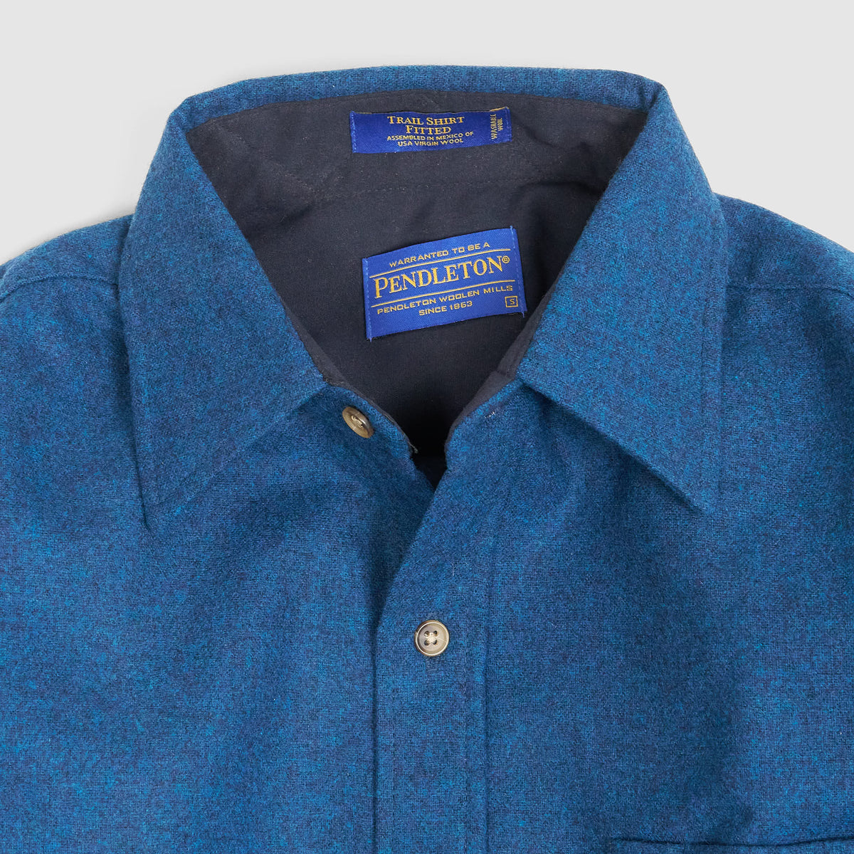 Pendleton Fitted Wool Over Shirt With Elbow Reinforcement