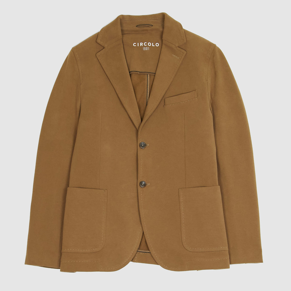 Circolo Easy To Wear Men&#39;s Solid Brown Blazer