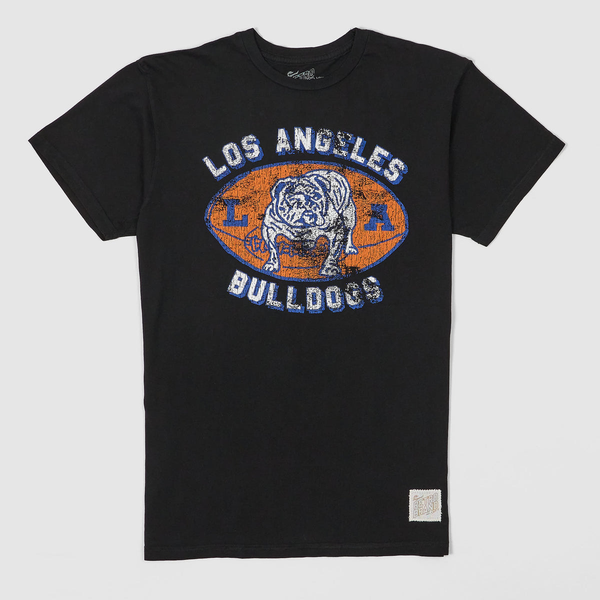 Retro Brand Vintage Los Angeles Bulldogs Short Sleeve Crew Neck T-Shirt