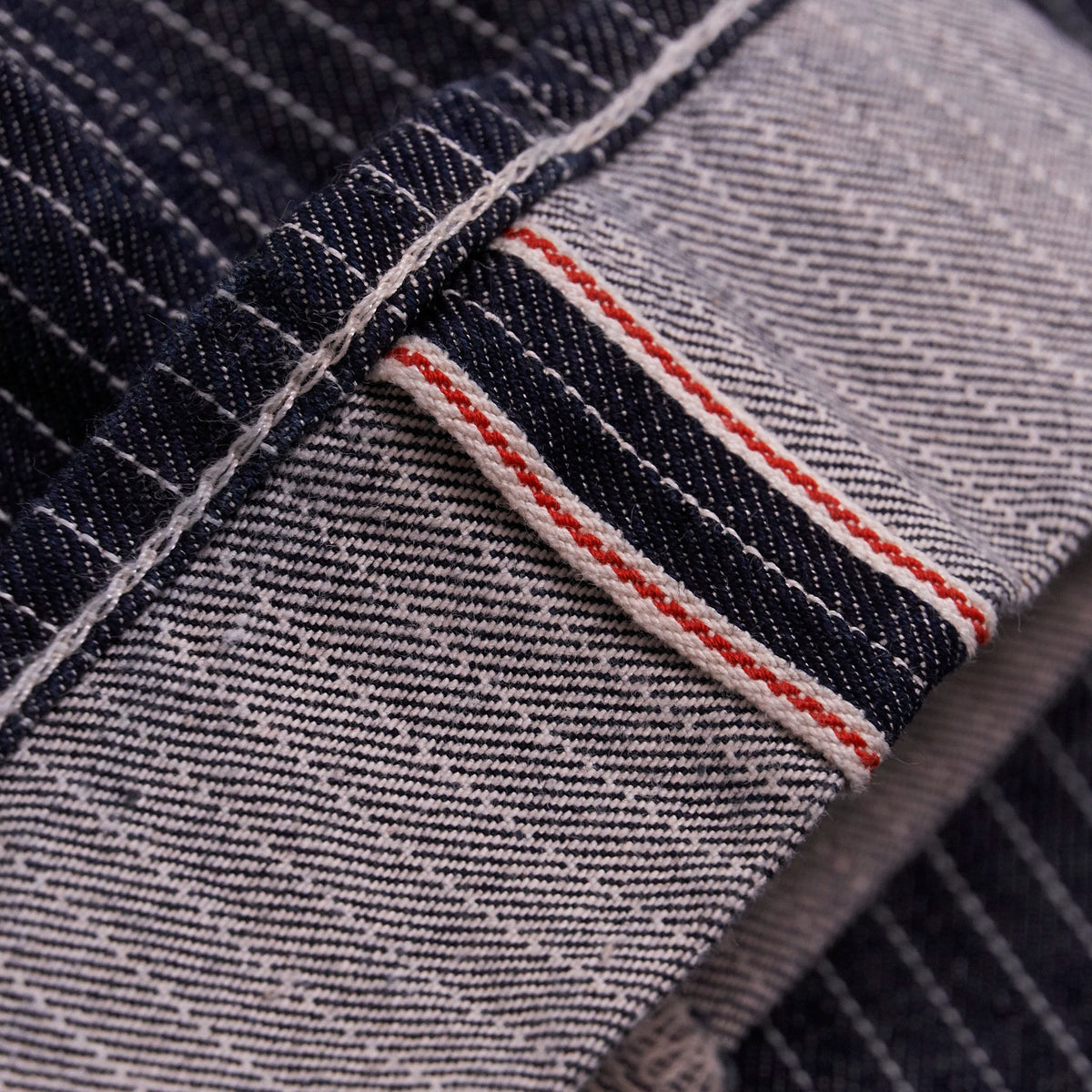 Stronghold Blue Pinstripe Selvage Denim Jeans (Rinsed)