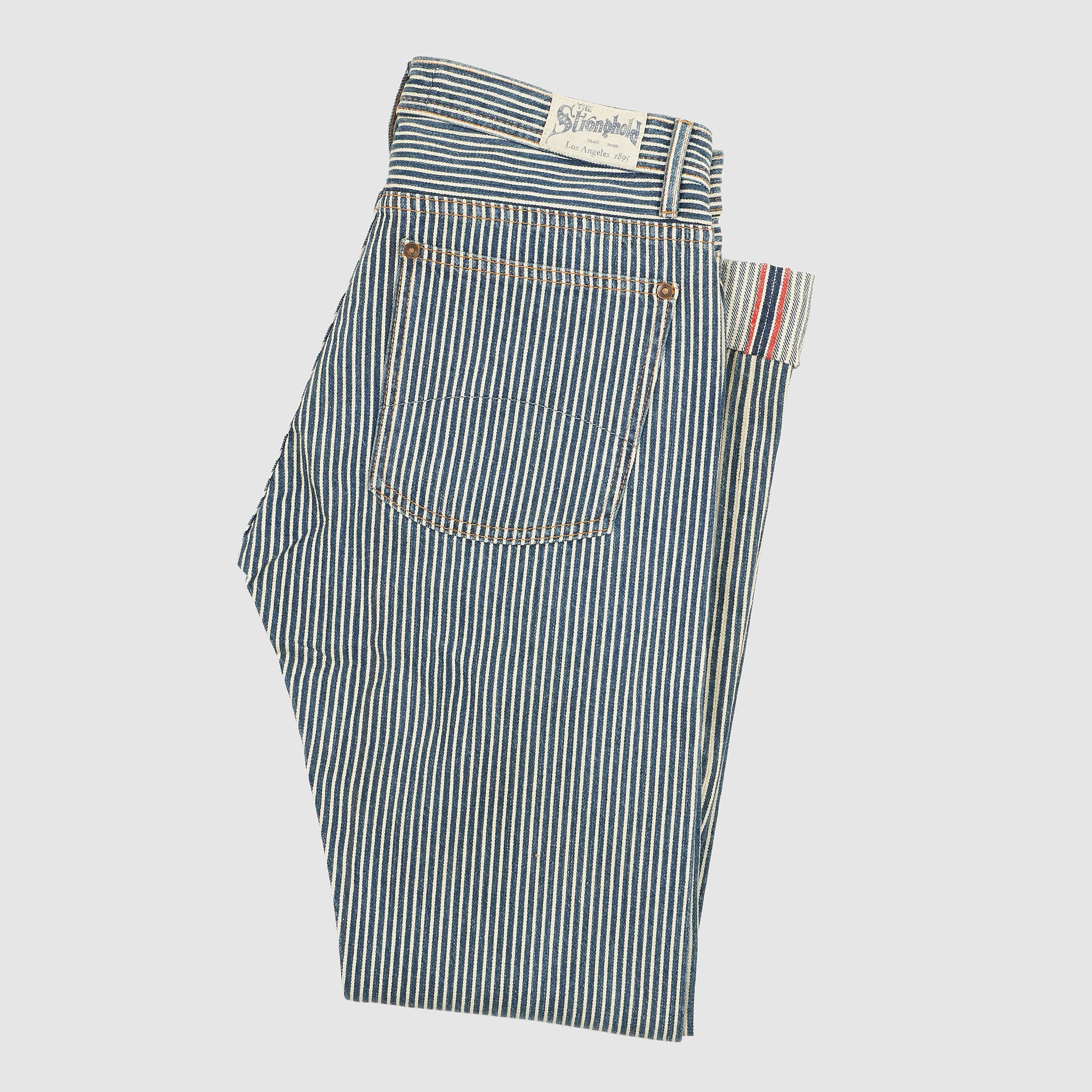 Stronghold 5-Pocket Indigo Hickory Striped Denim DeeCee style